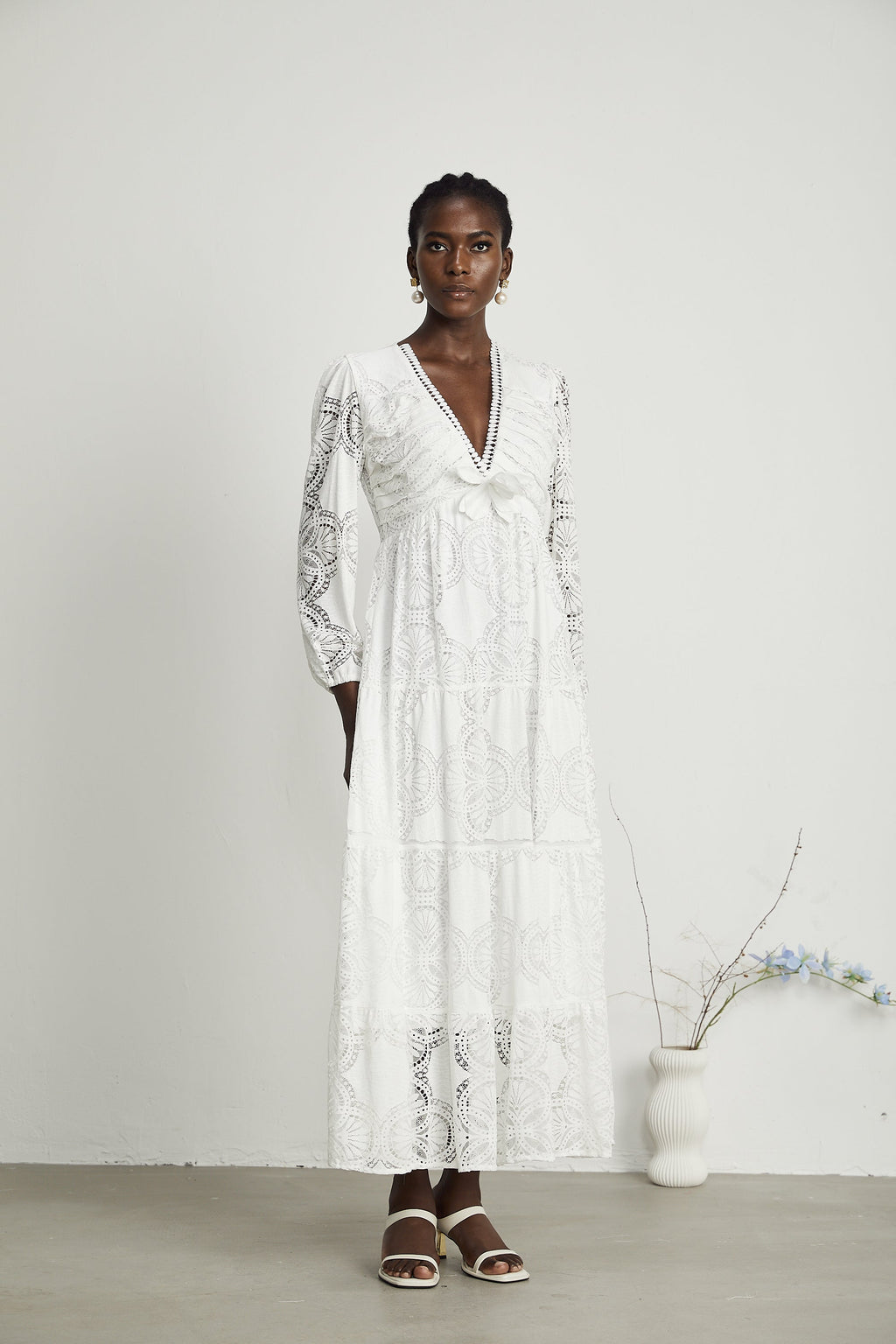 Ariane çiçek midi elbise