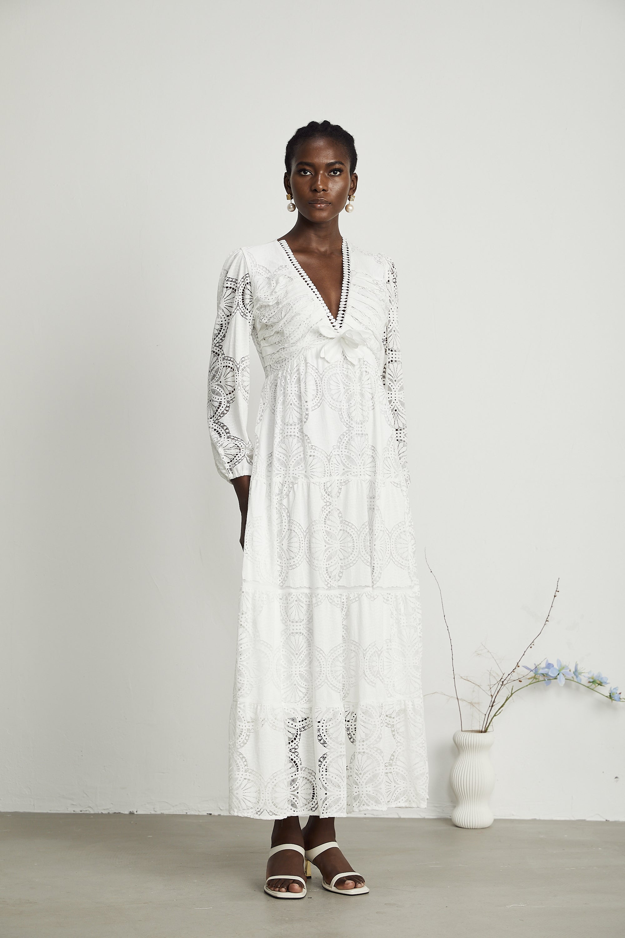 Ariane çiçek midi elbise