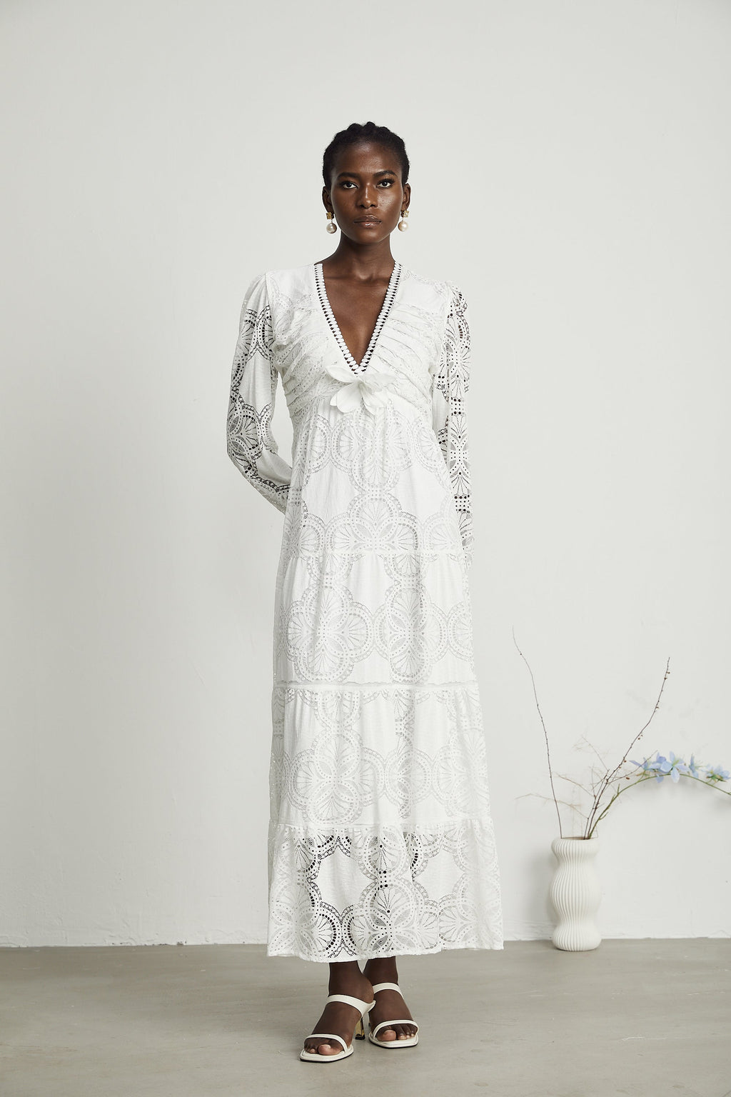 Ariane çiçek midi elbise