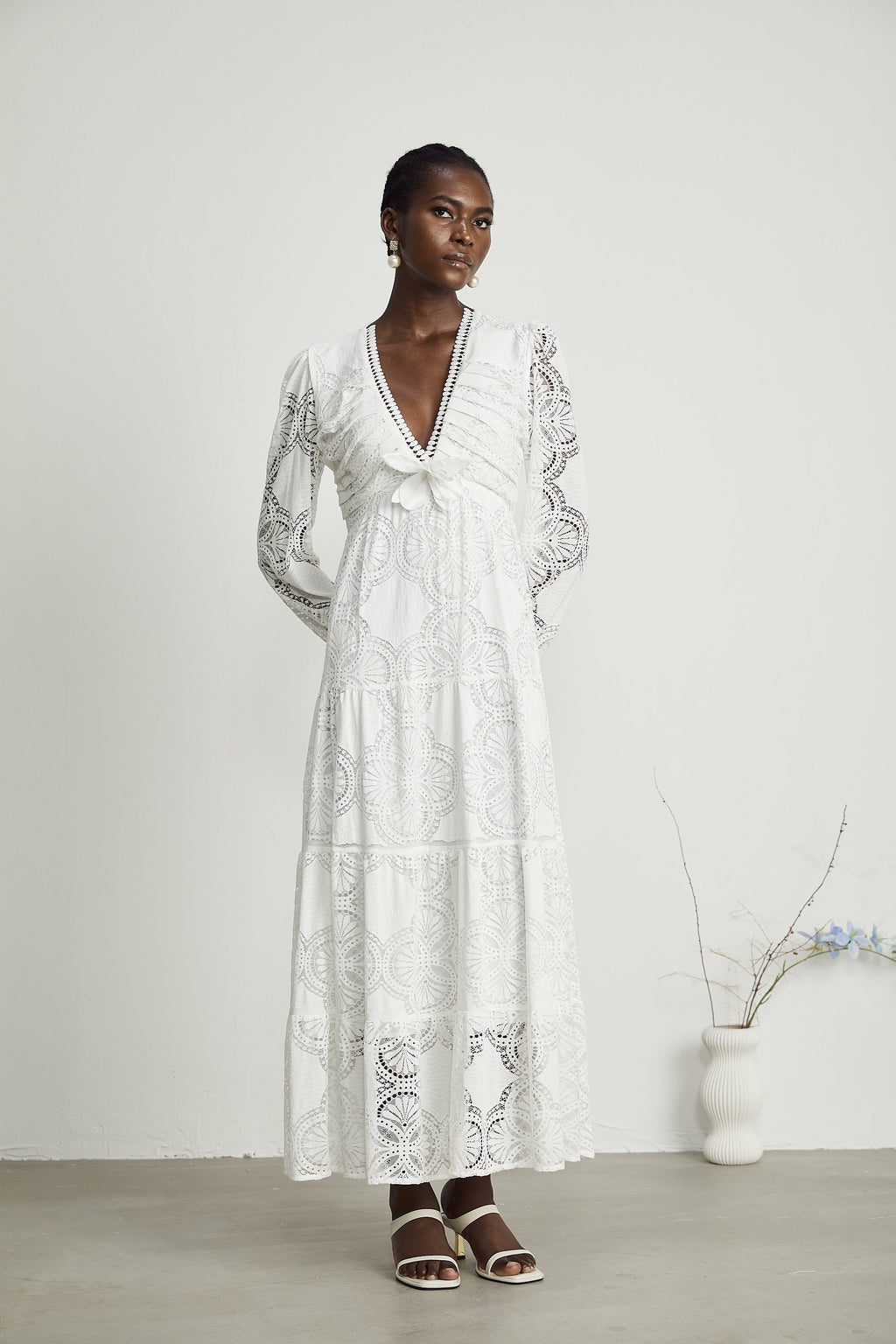 Ariane çiçek midi elbise