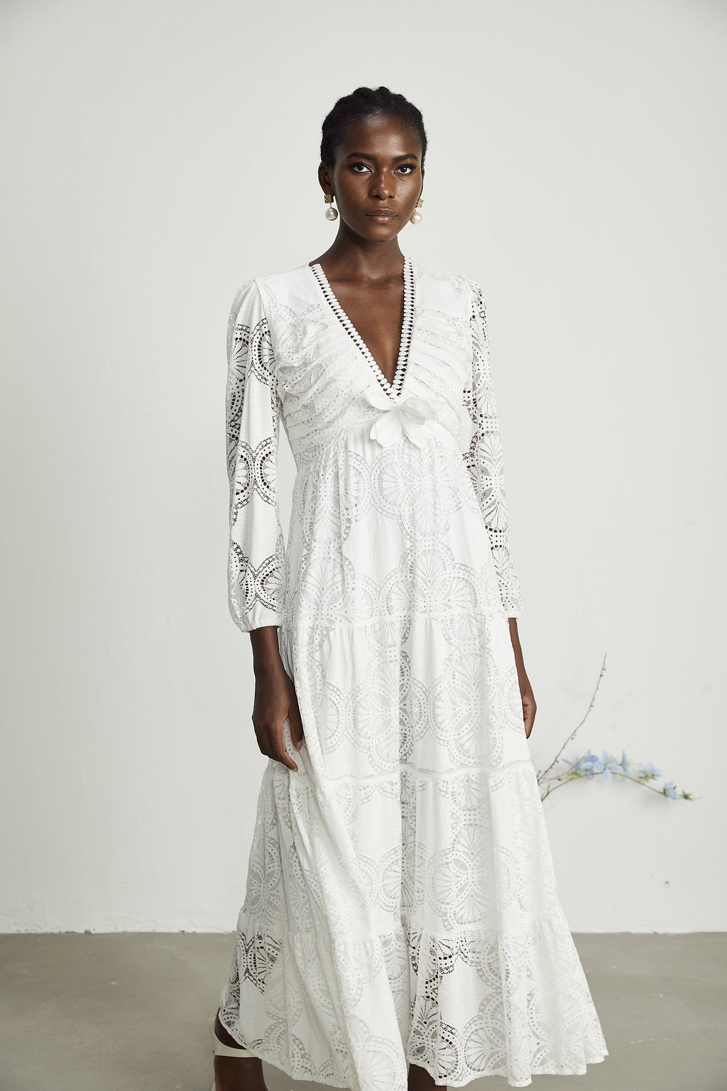 Ariane çiçek midi elbise