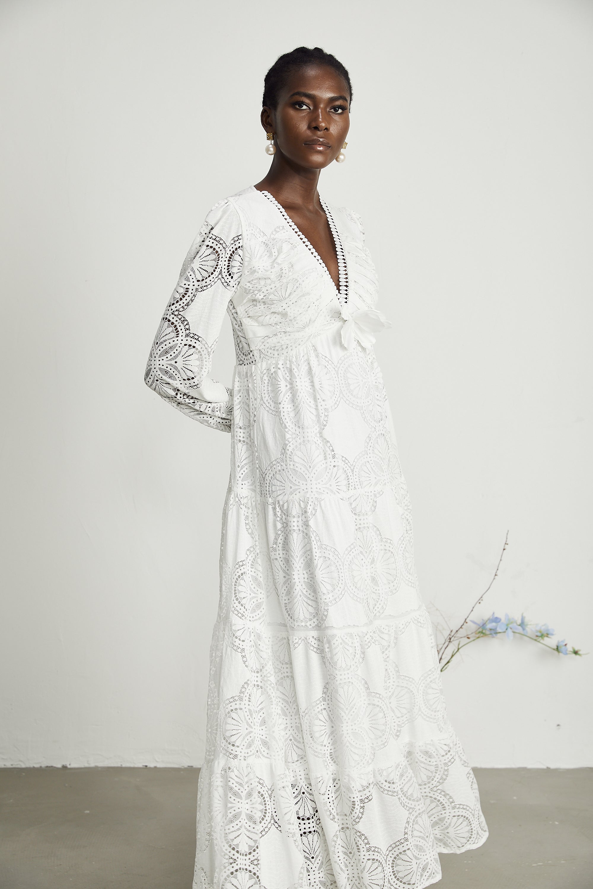 Ariane çiçek midi elbise