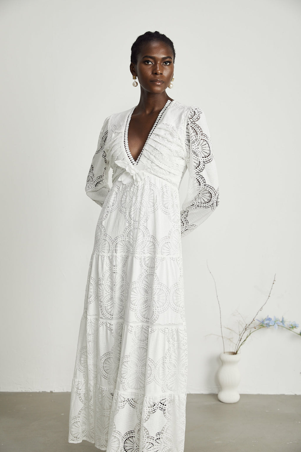 Ariane çiçek midi elbise