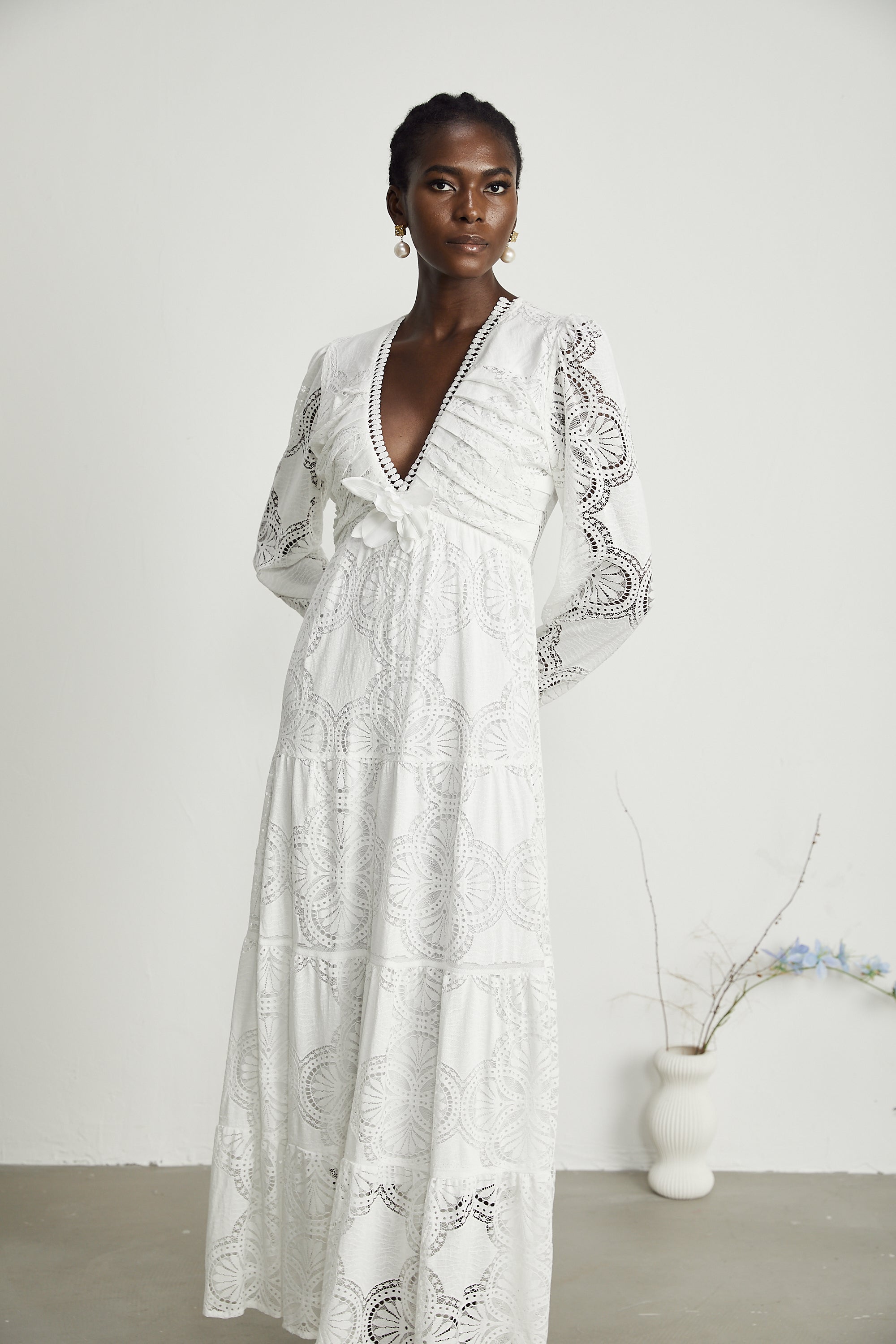 Ariane çiçek midi elbise