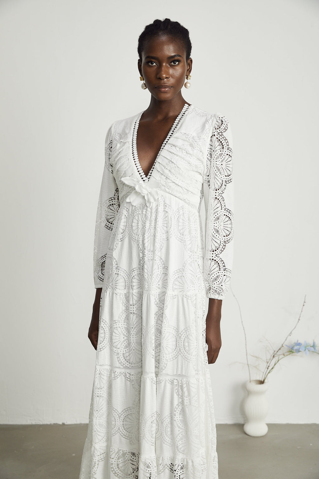 Ariane çiçek midi elbise