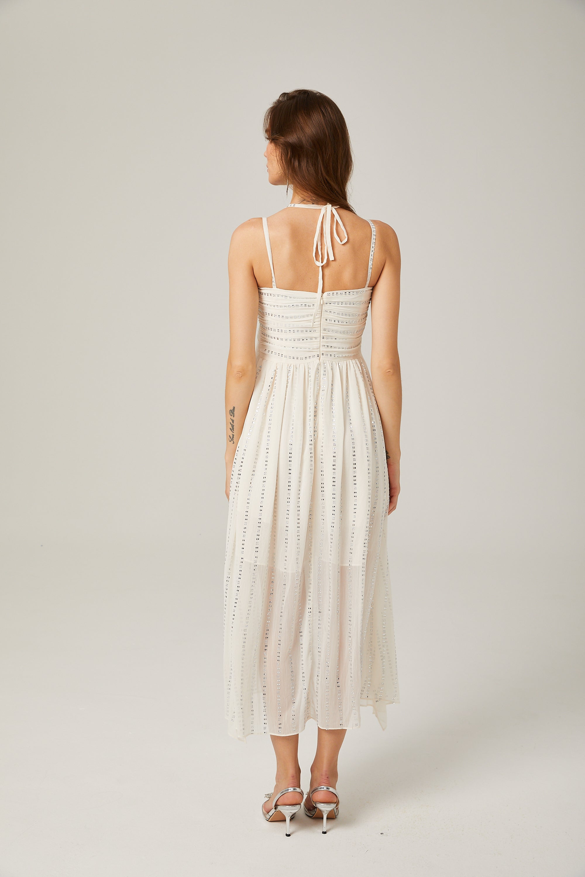 Adèle Pleated Midi Elbise
