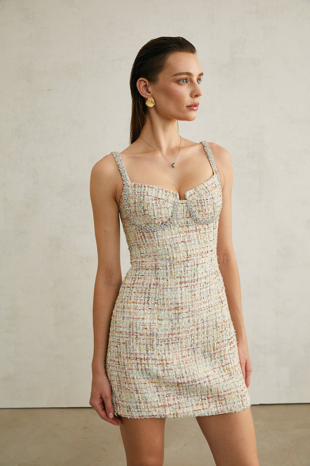 Beatrice kristal mini elbise