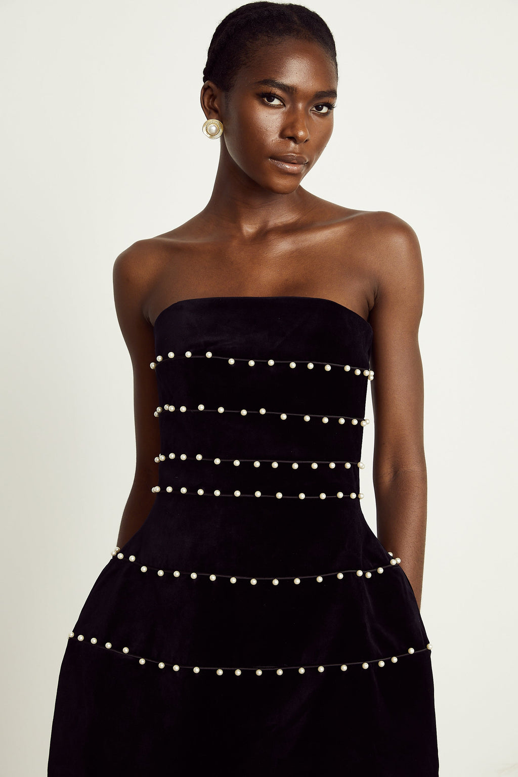 Camille kadife mini elbise