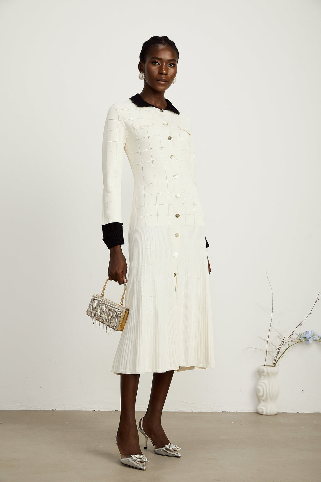 Cécilie midi elbise