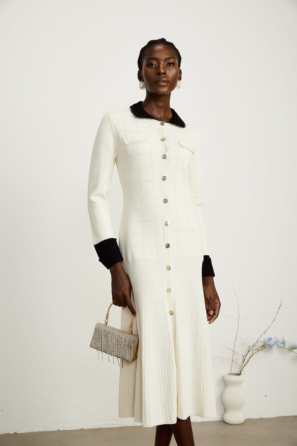 Cécilie midi elbise