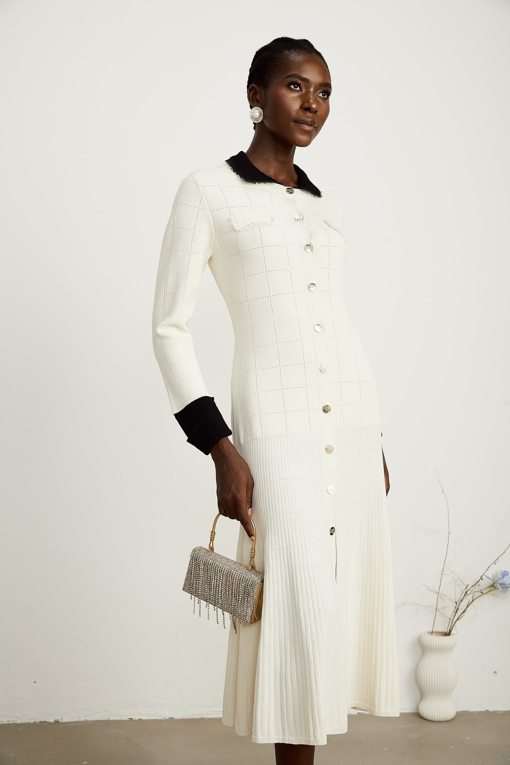 Cécilie midi elbise