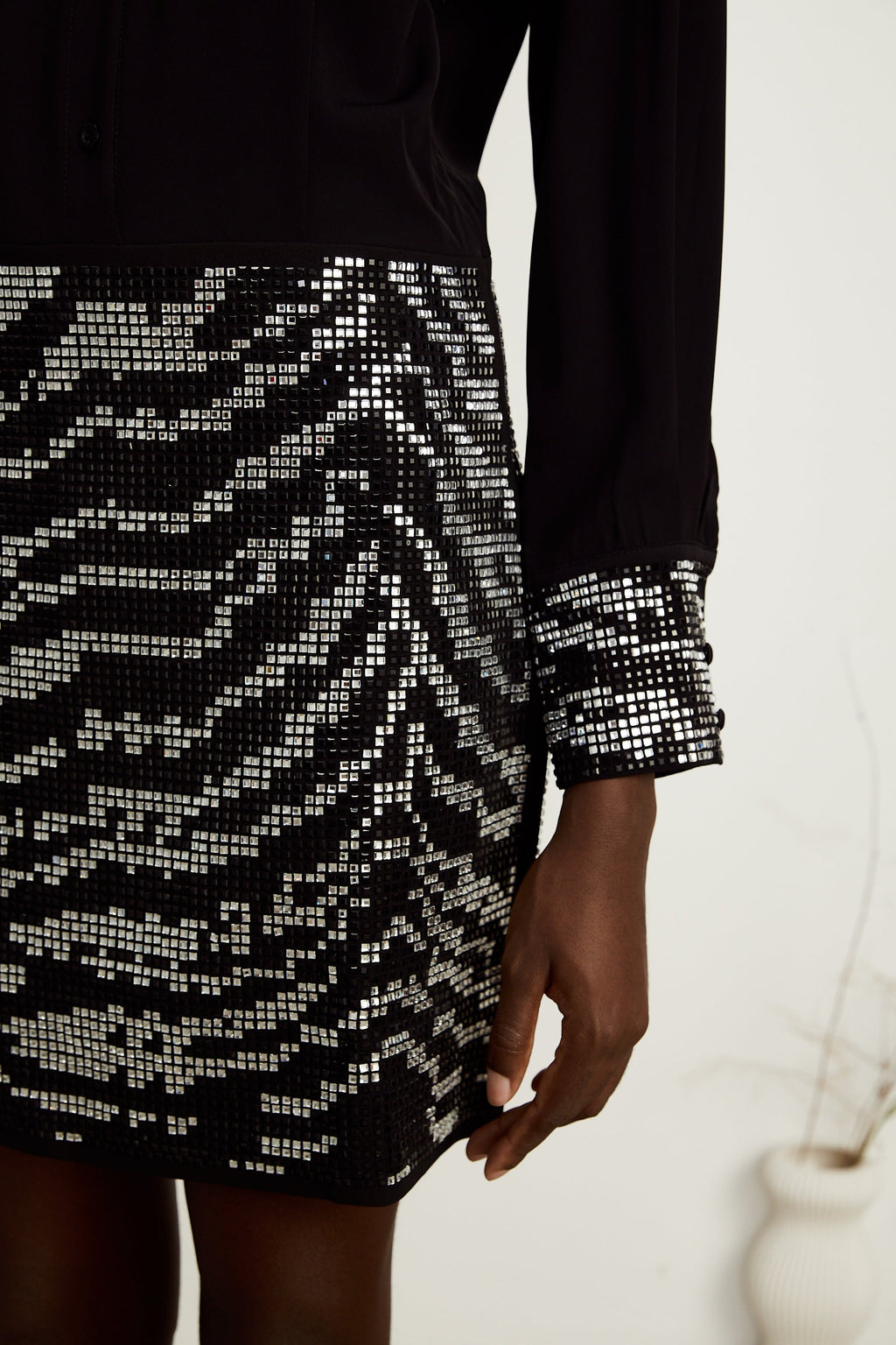 Colette saten mini elbise