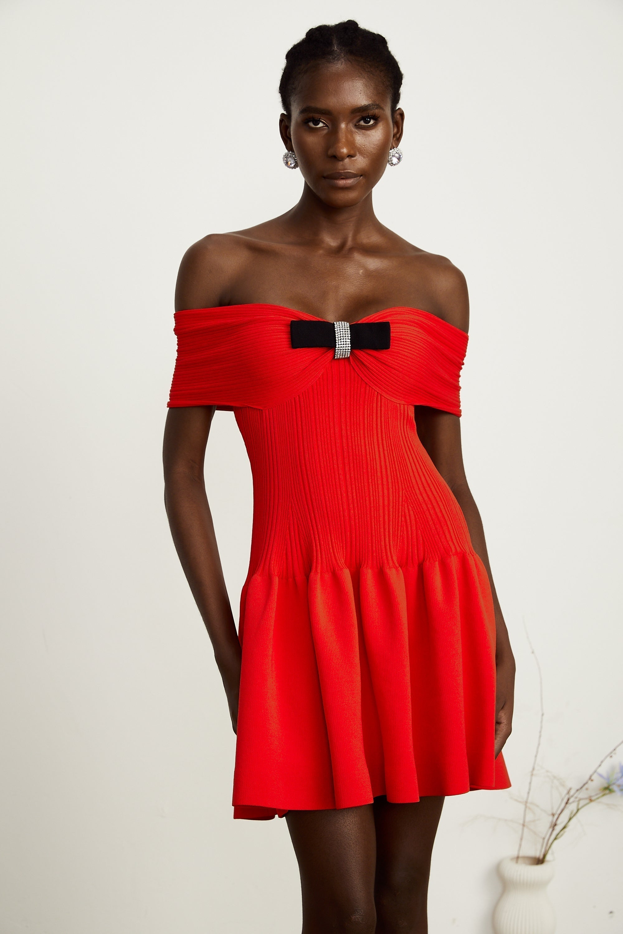 Coralie örgü mini elbise