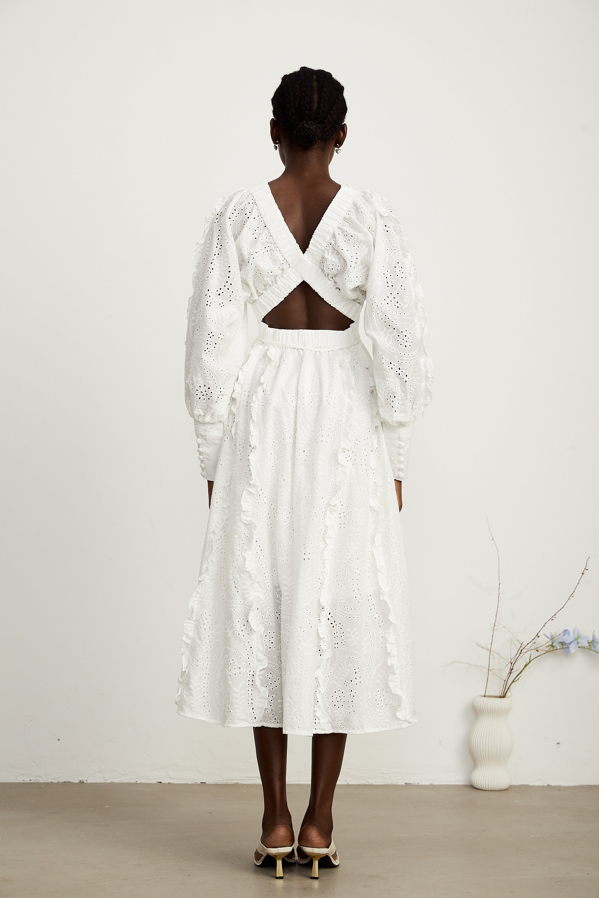 Caroline çiçek midi elbise