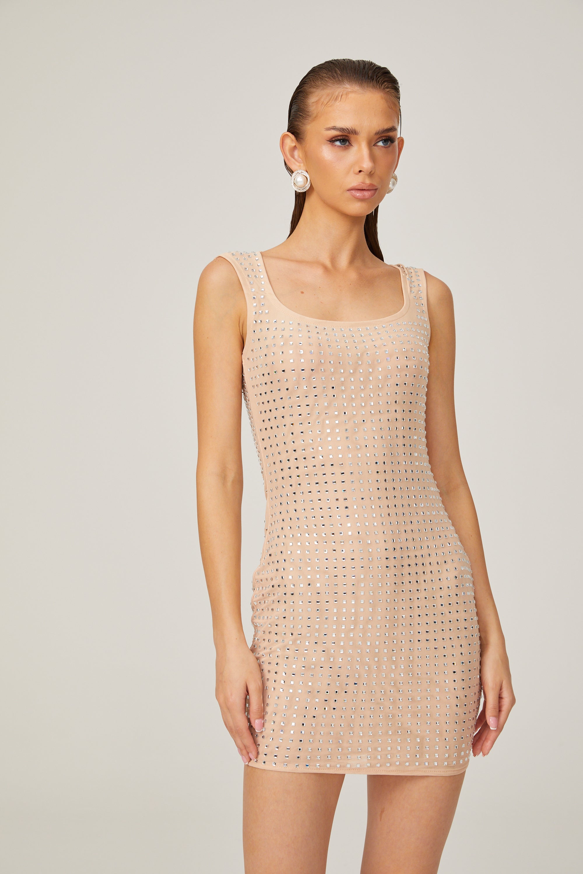 Arantxa kristal mini elbise