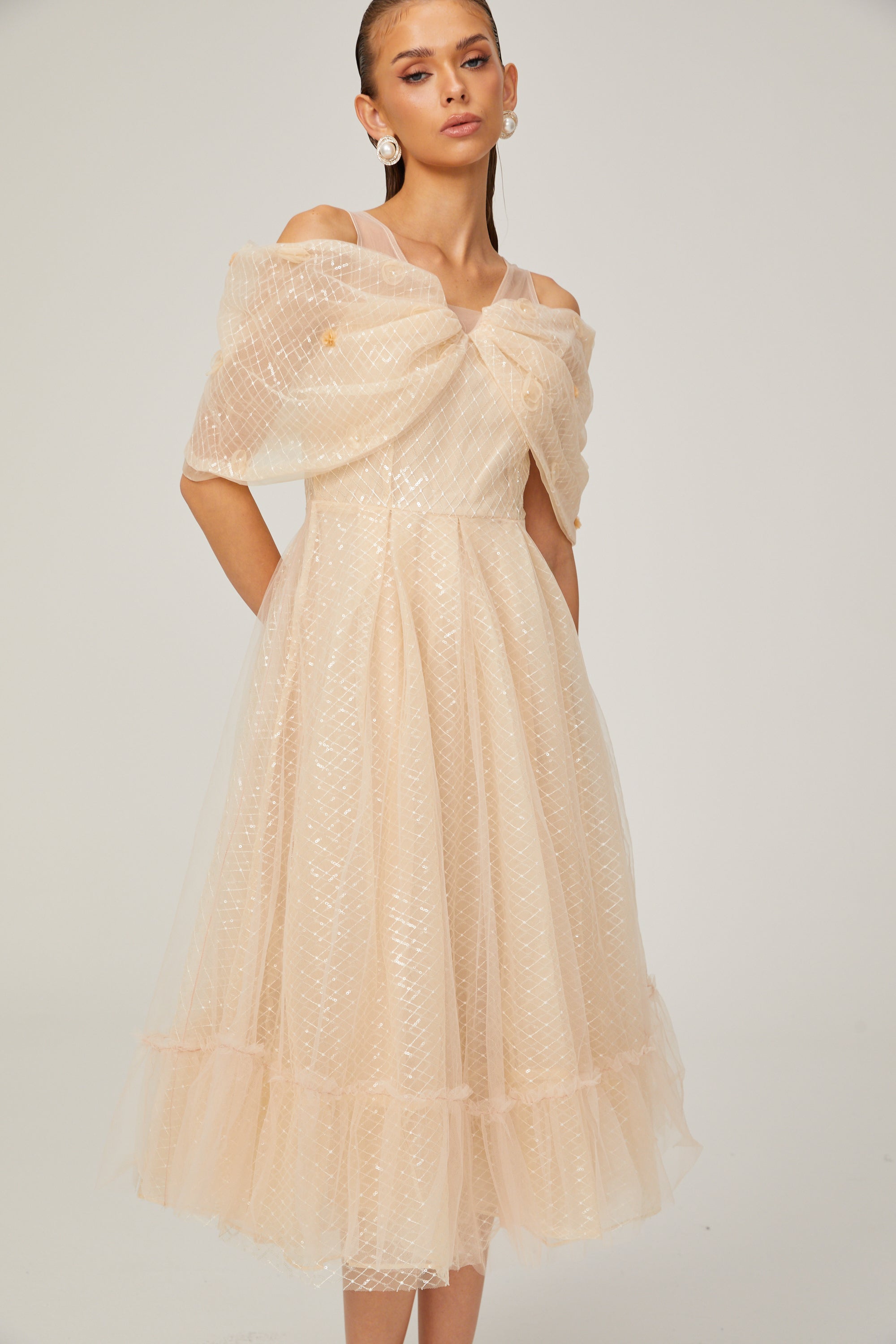 Danielle midi elbise