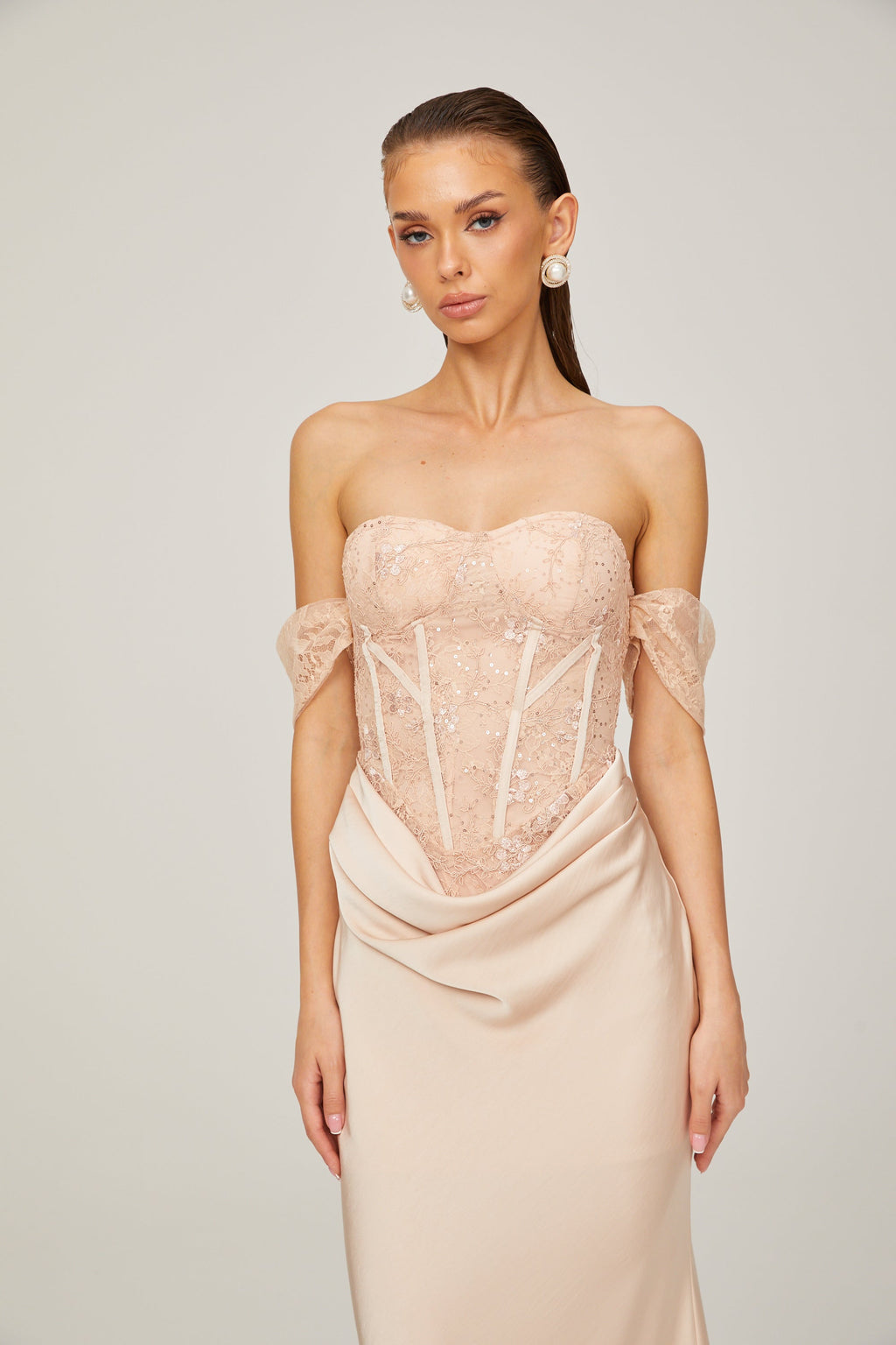 Ariane dantel midi elbise