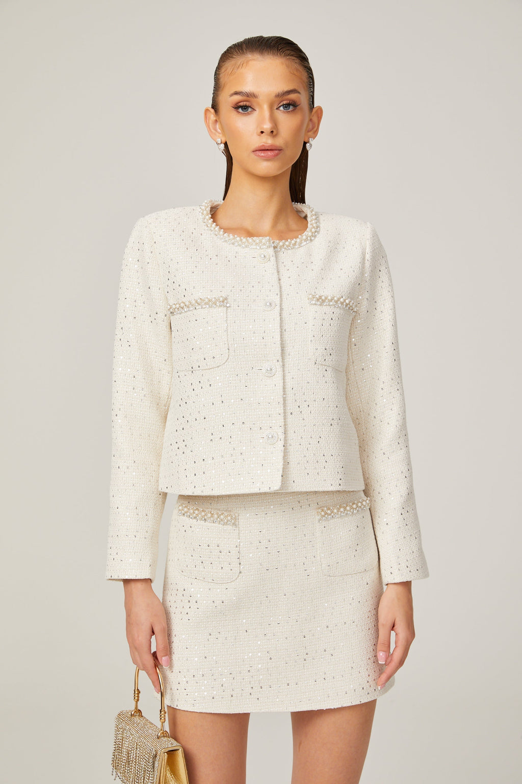 Capucine payet ceket ve etek takım