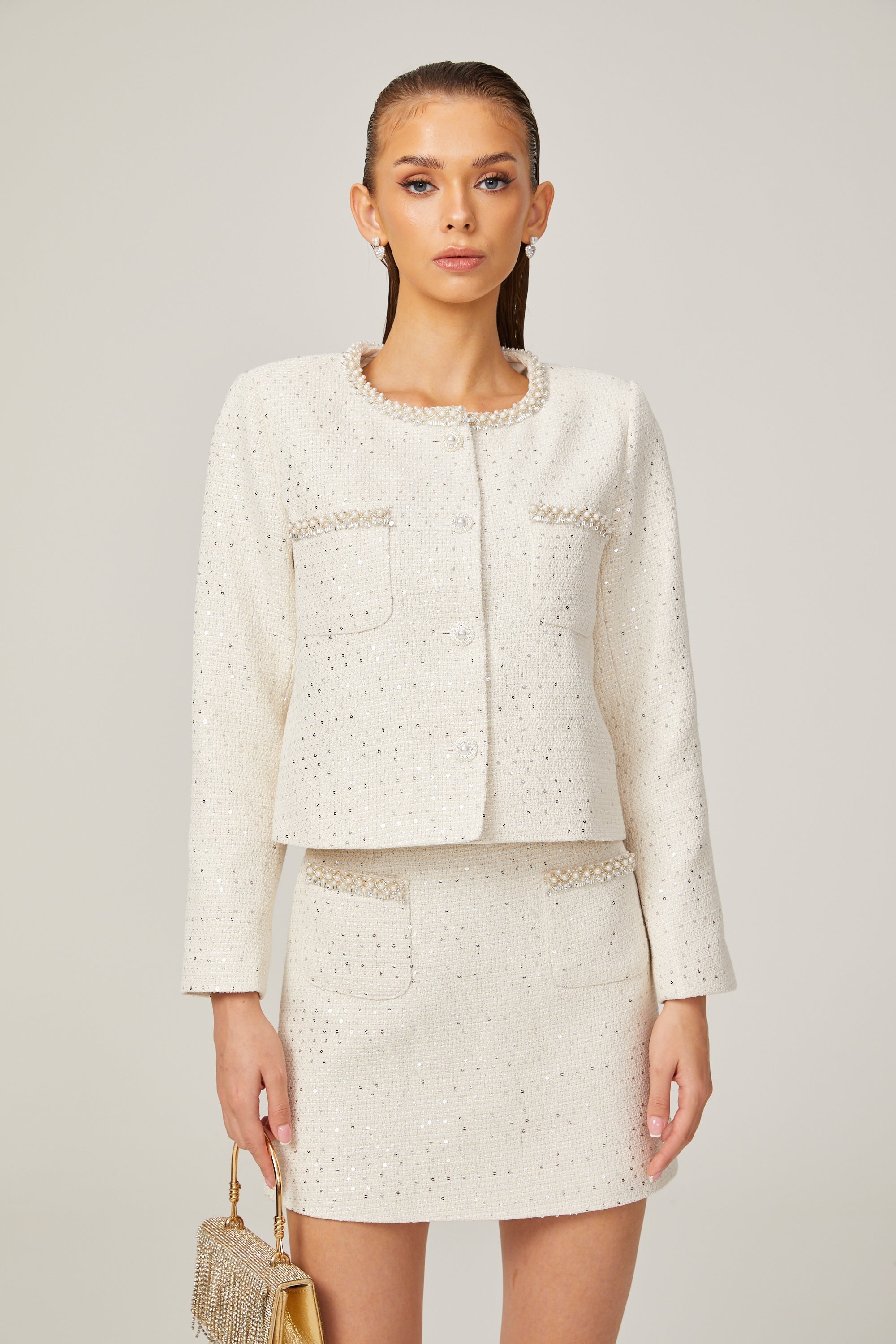 Capucine payet ceket ve etek takım