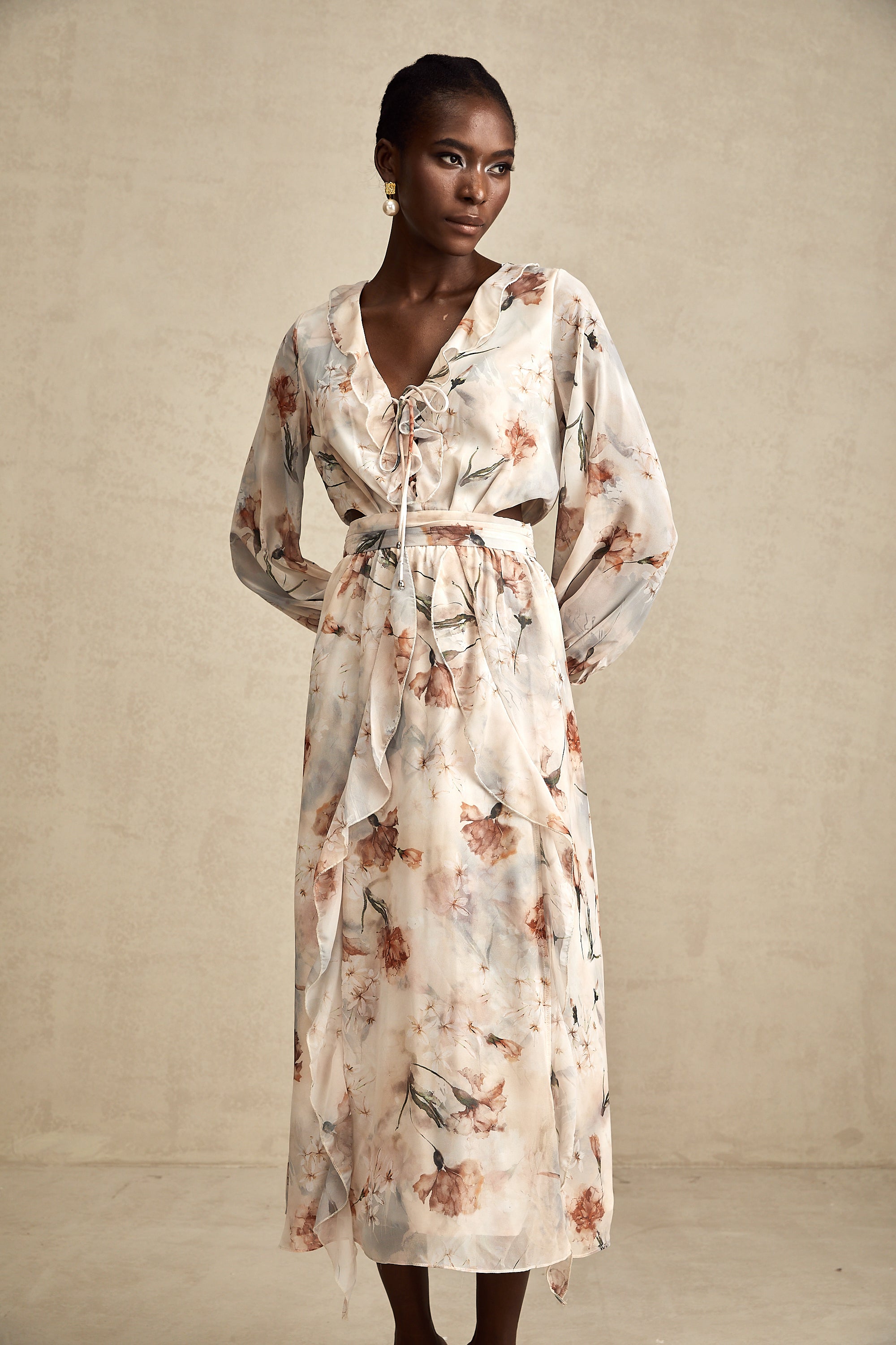 Bérengère midi elbise