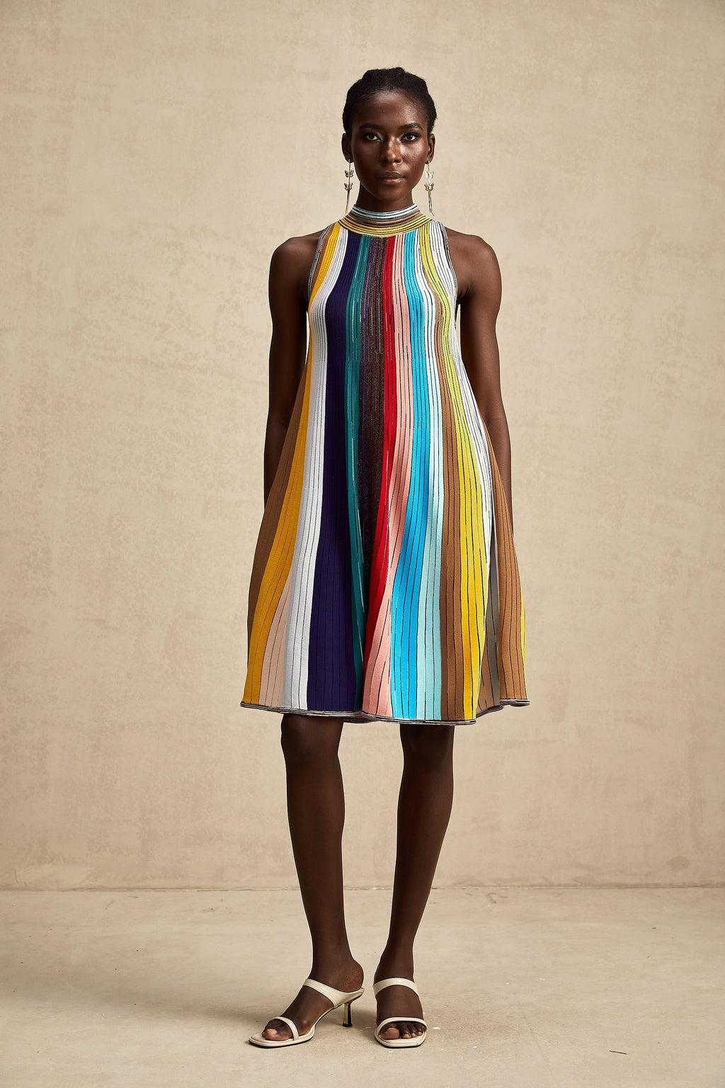 Anaïs çizgi mini elbise