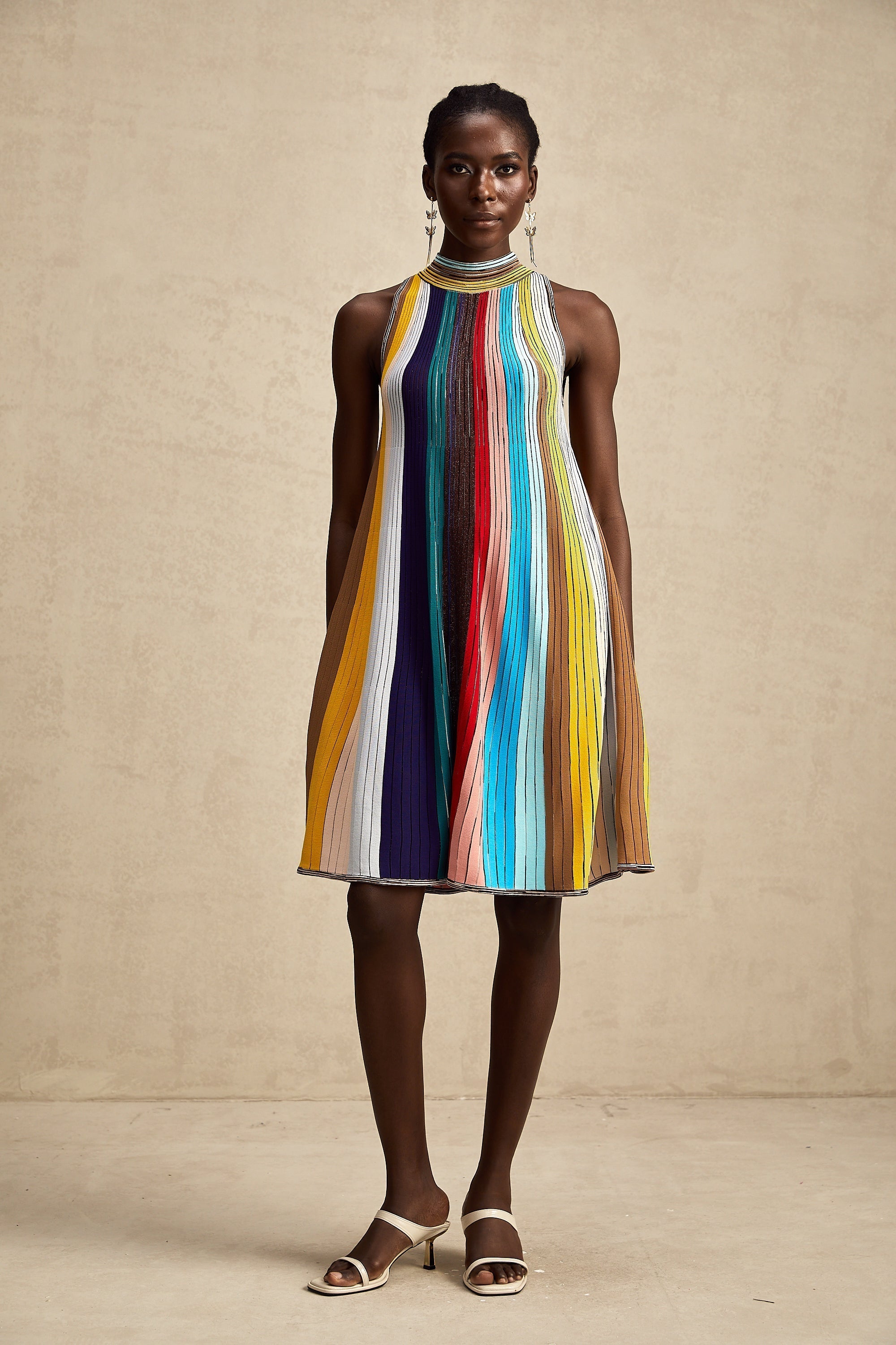 Anaïs çizgi mini elbise