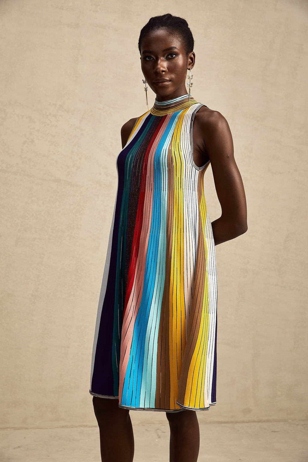 Anaïs çizgi mini elbise