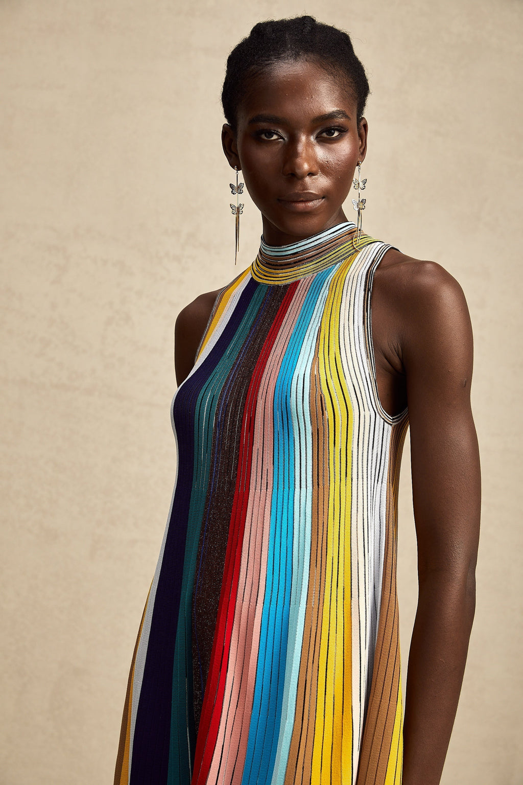 Anaïs çizgi mini elbise