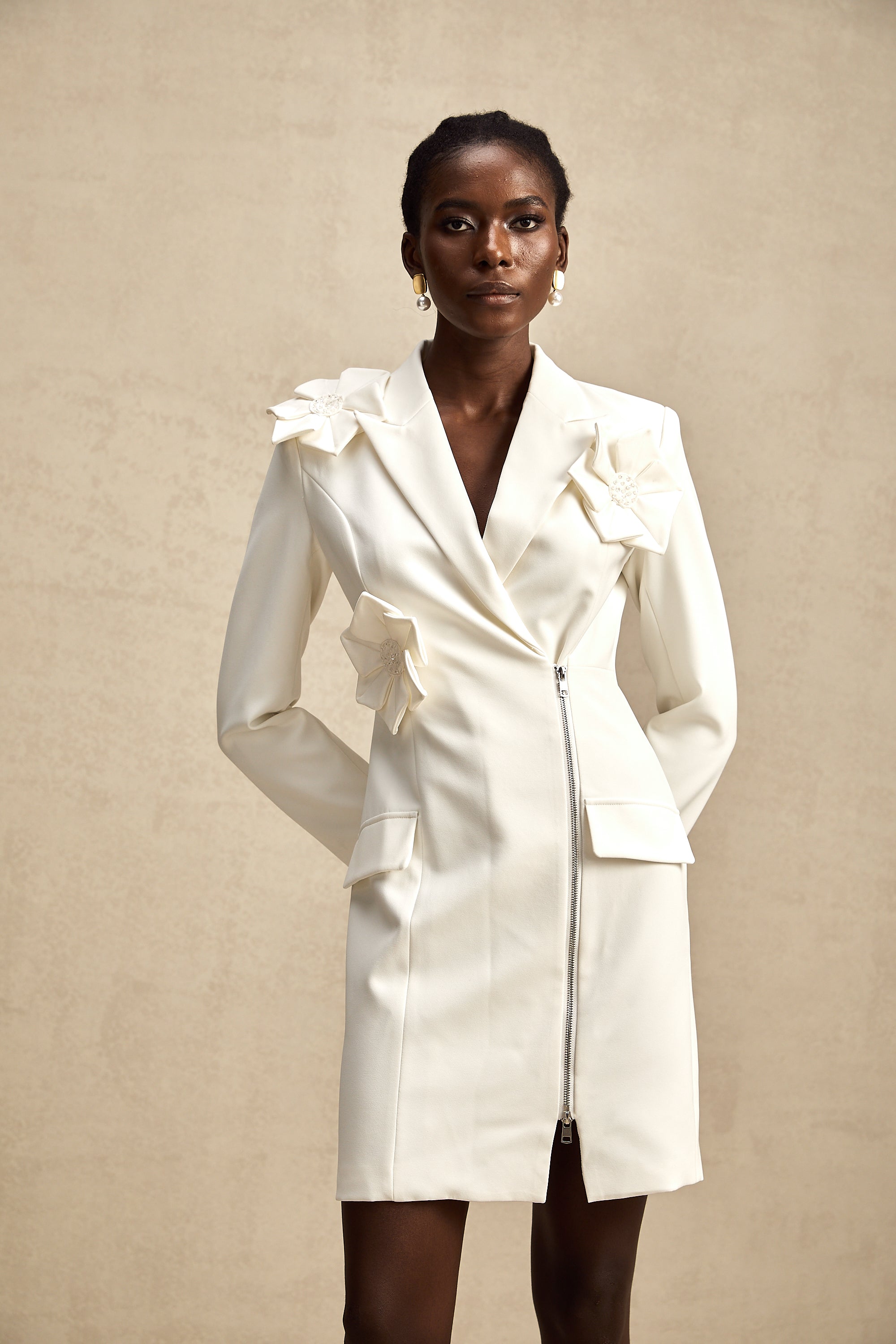 Constance zip midi elbise