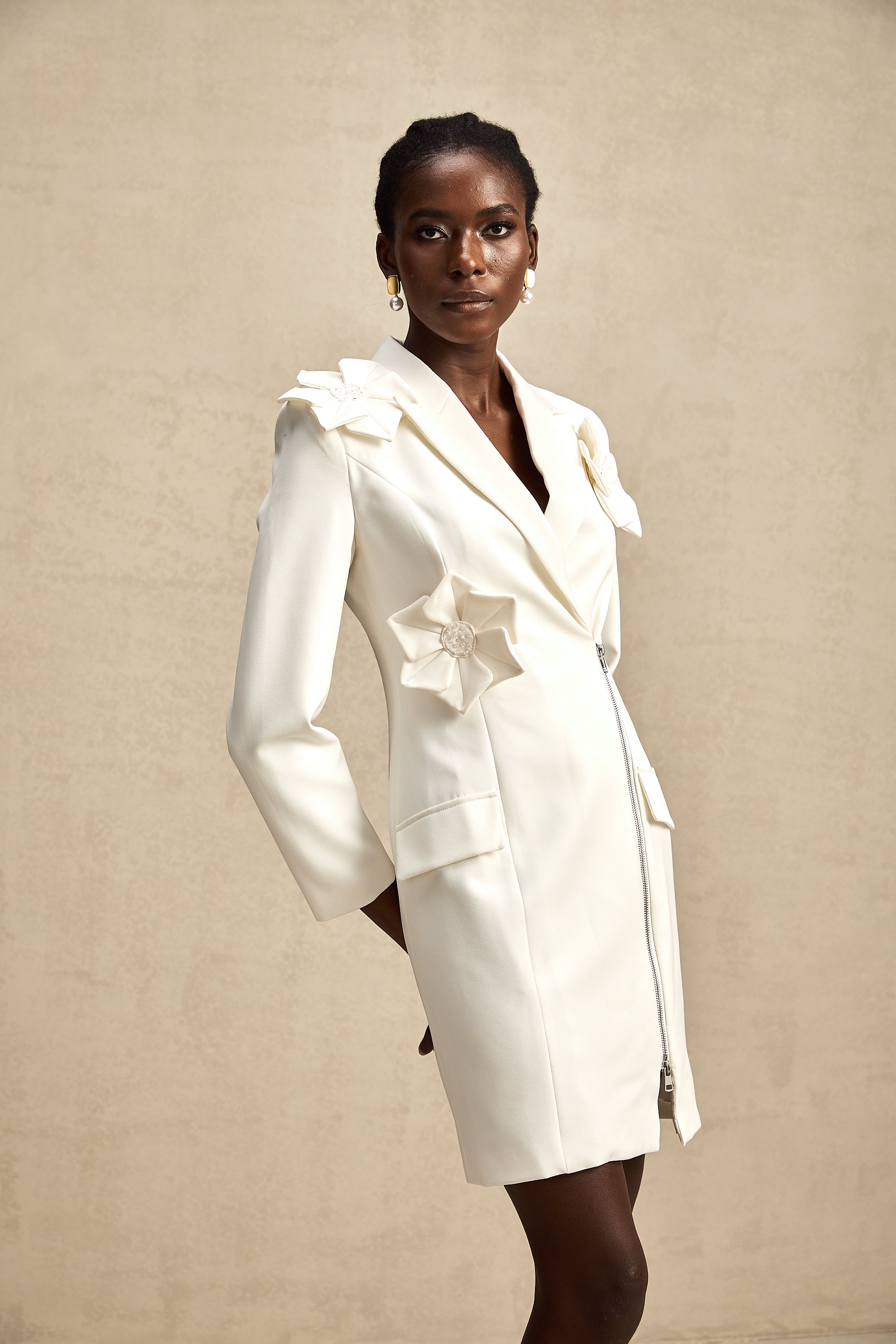 Constance zip midi elbise