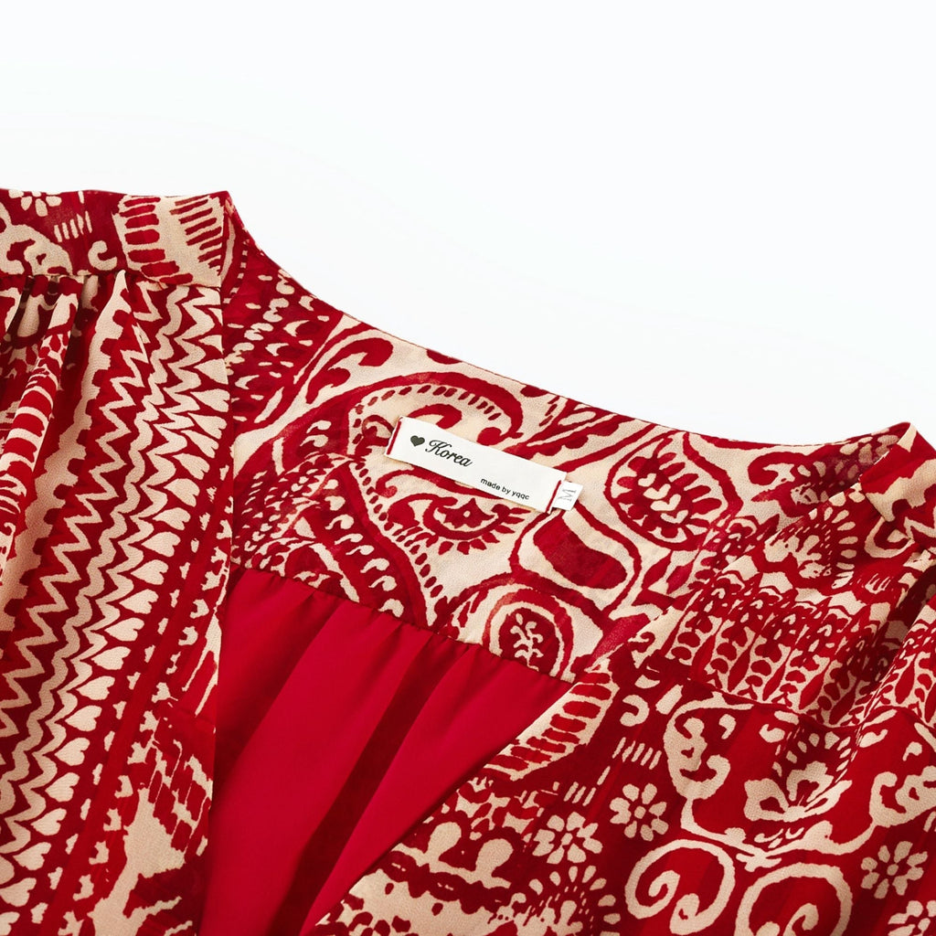 Camillera desenli midi elbise