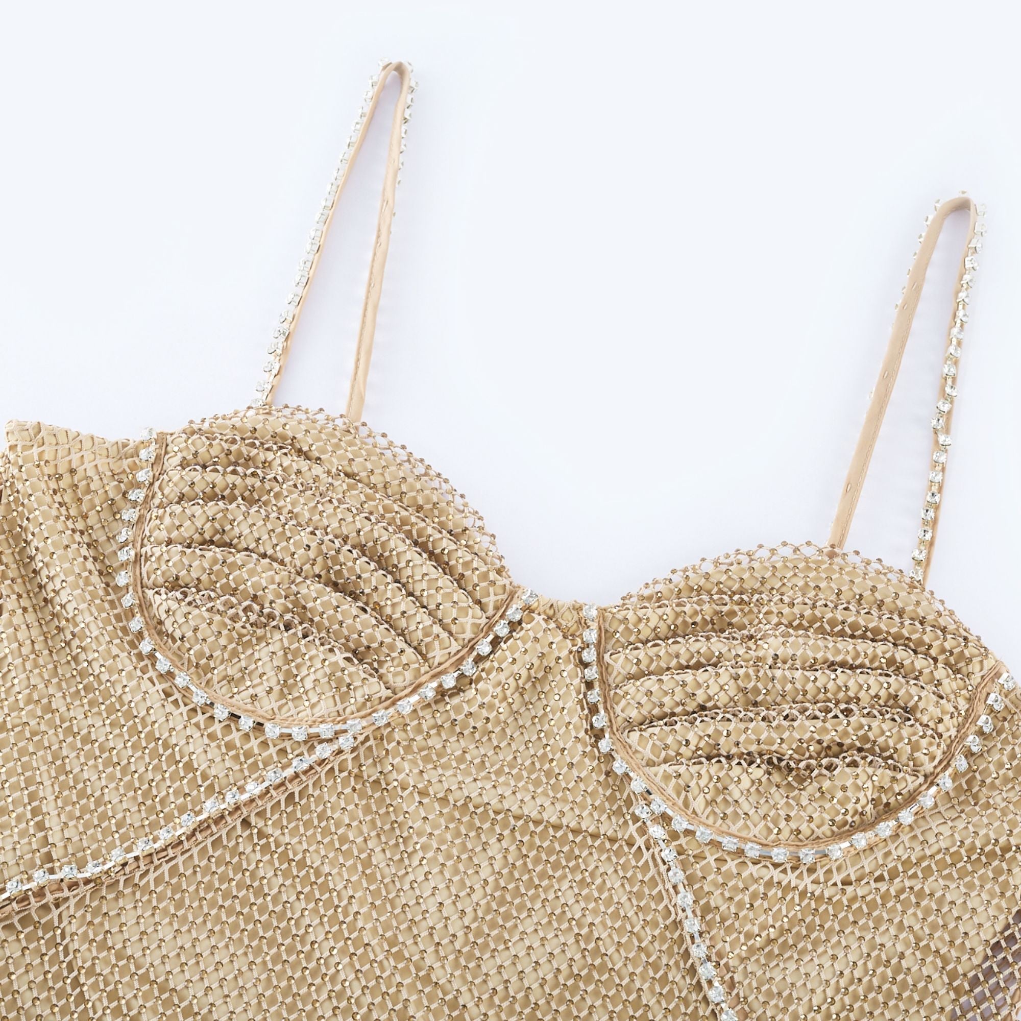 Delphine kristal midi elbise