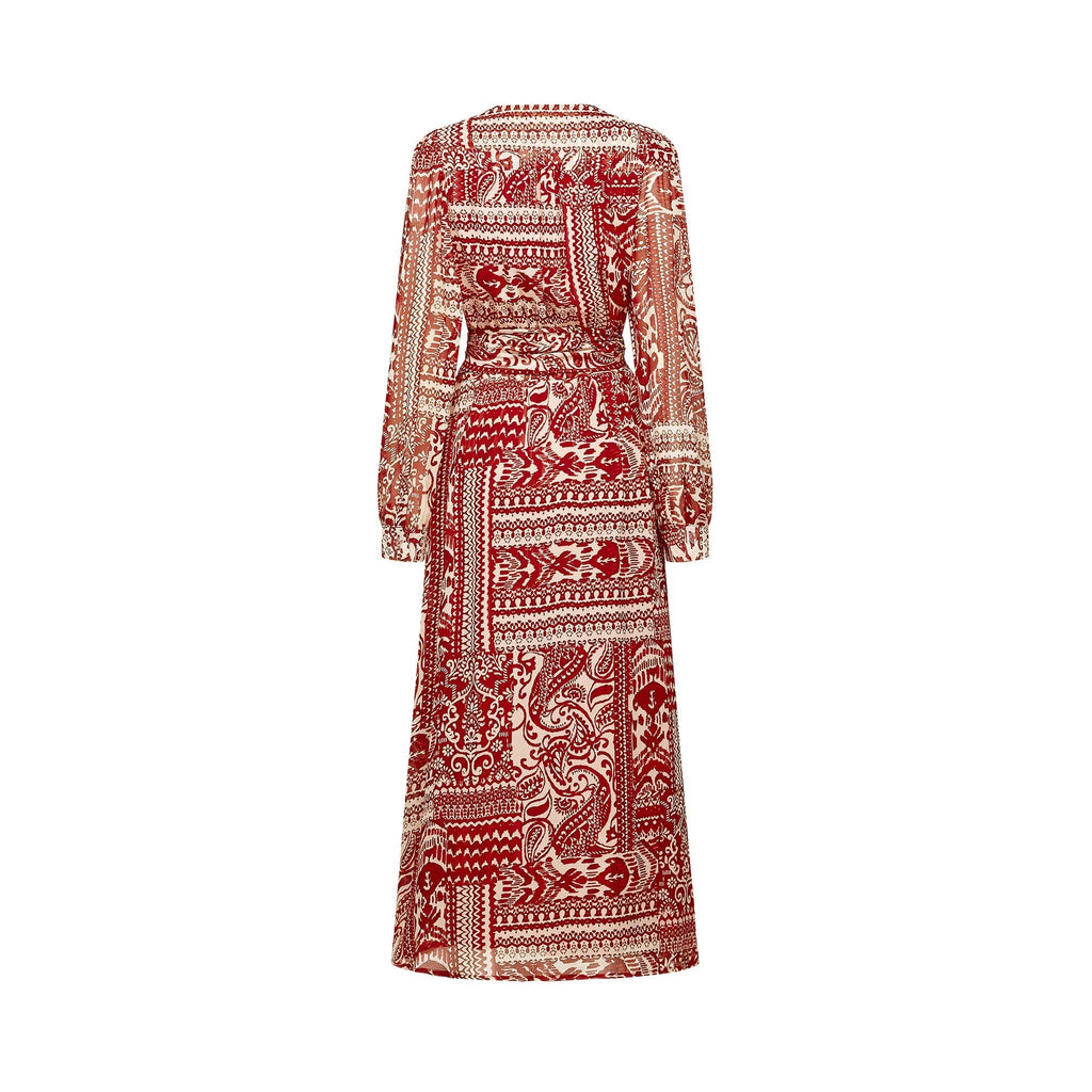 Camillera desenli midi elbise