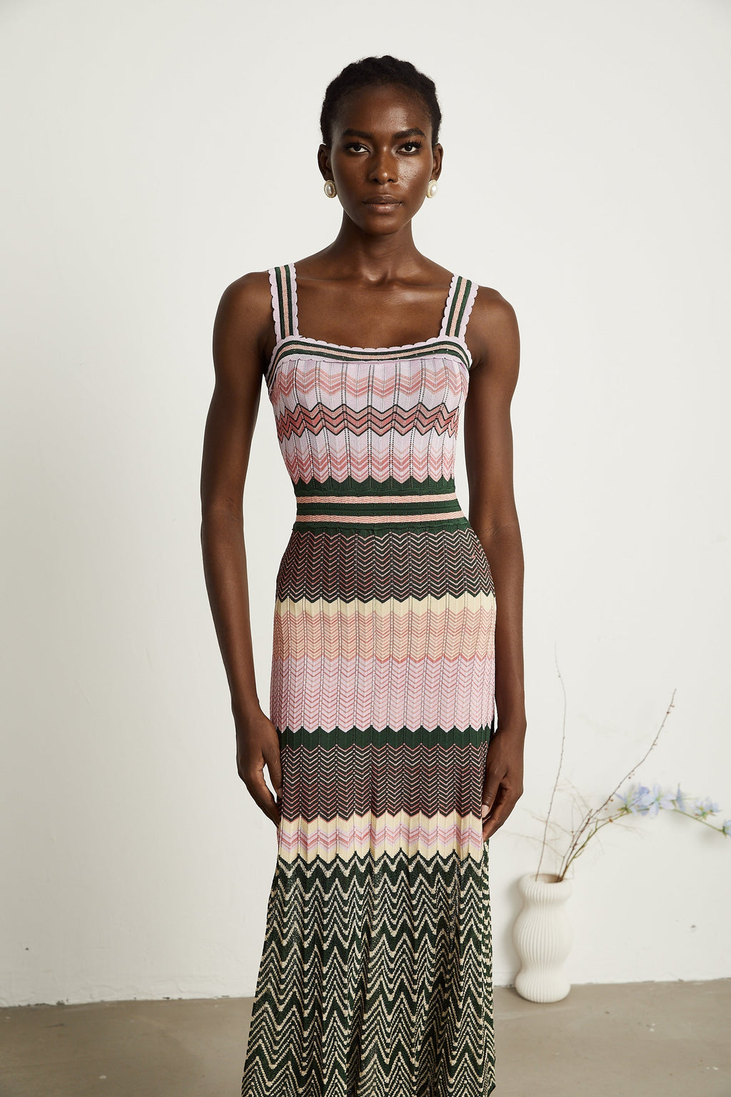 Daphné örgü midi elbise