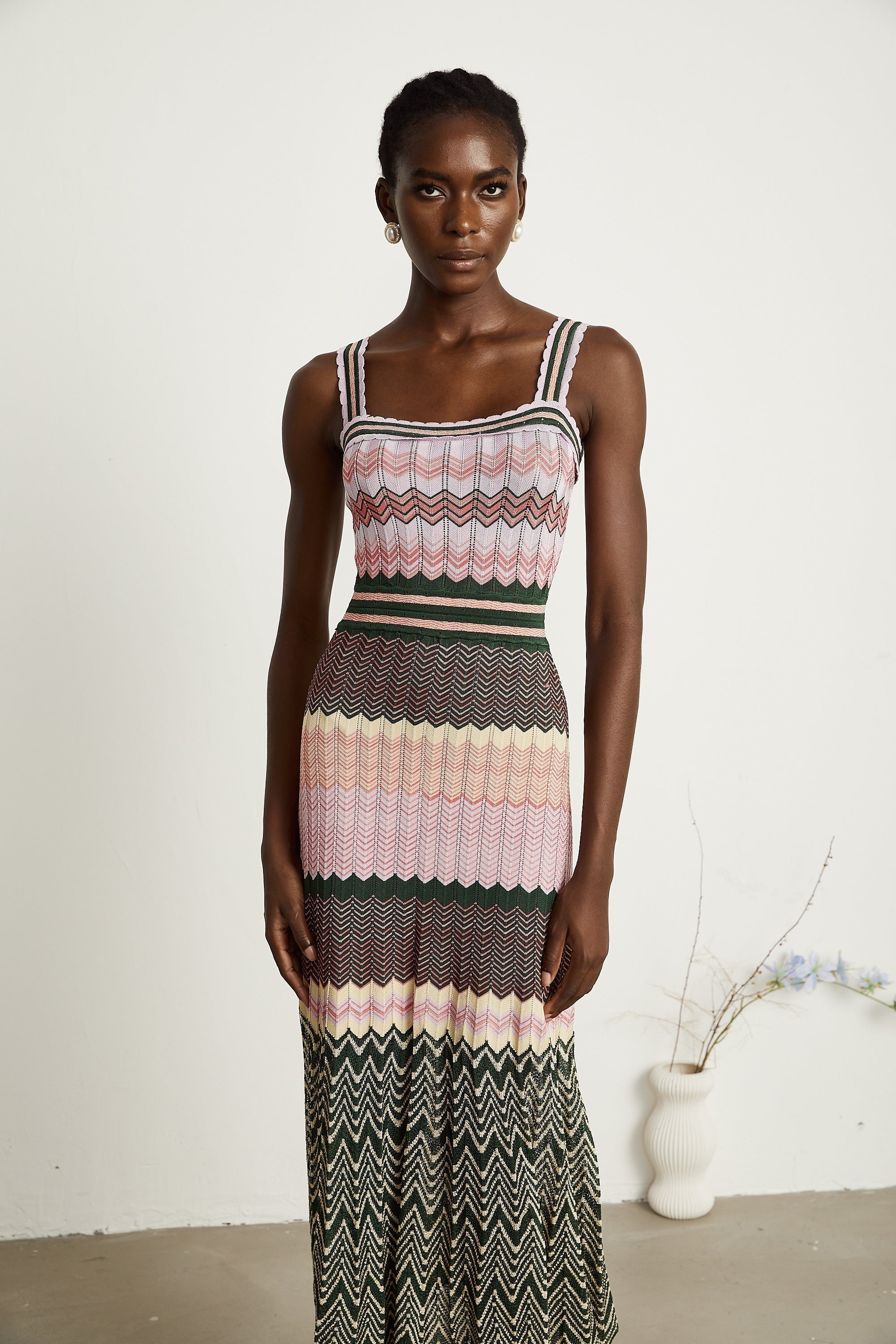 Daphné örgü midi elbise