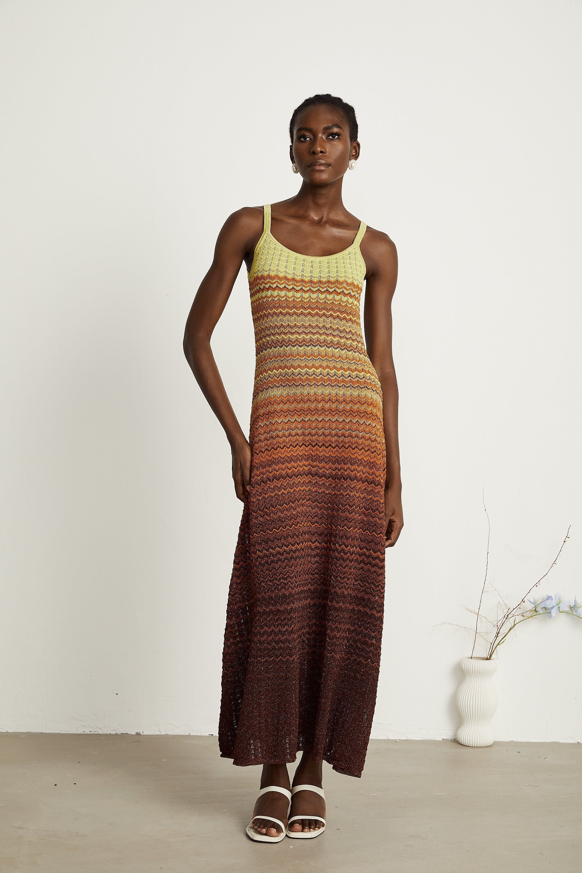 Delphine örme midi elbise