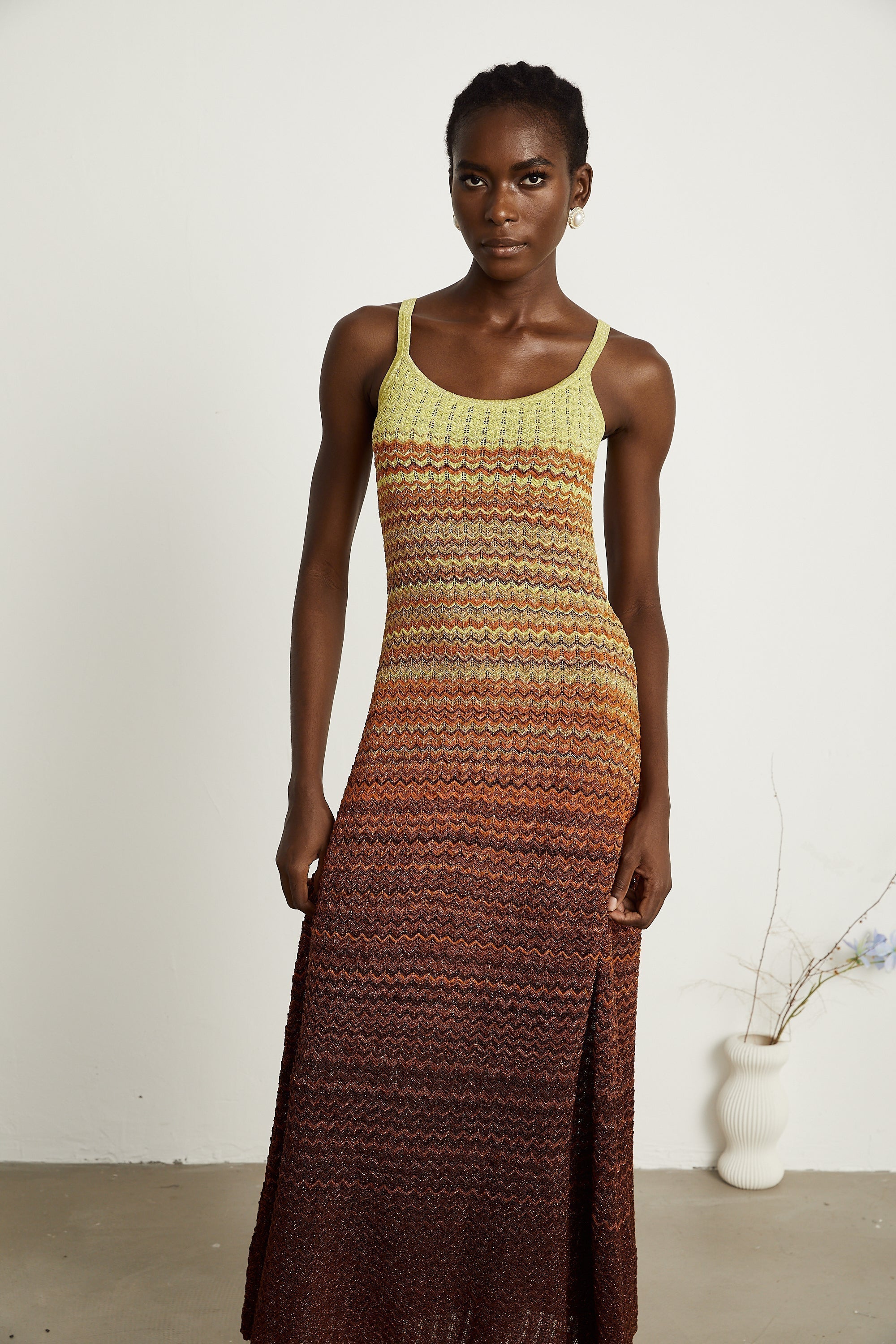 Delphine örme midi elbise