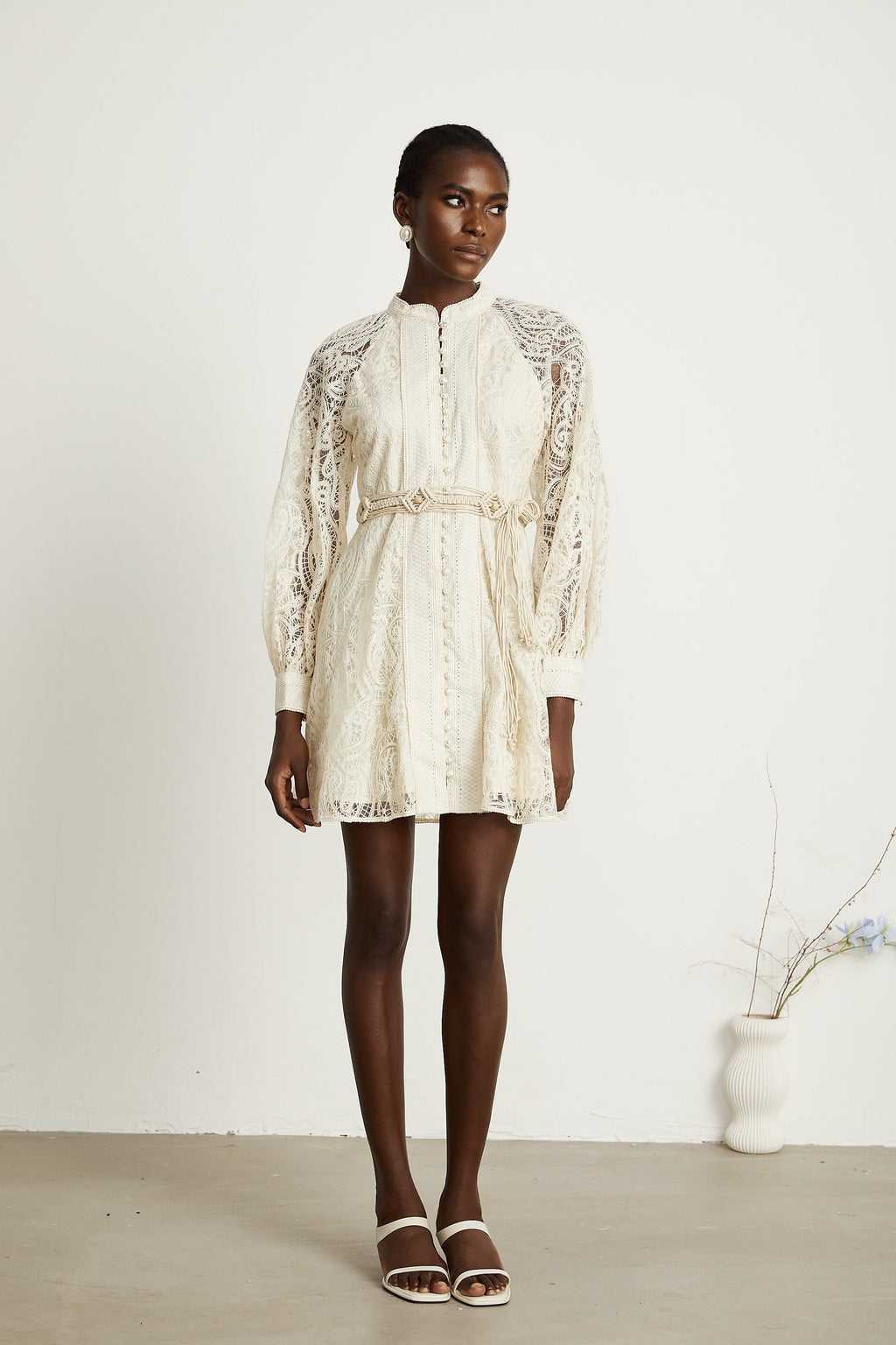 Delphine dantelli mini elbise