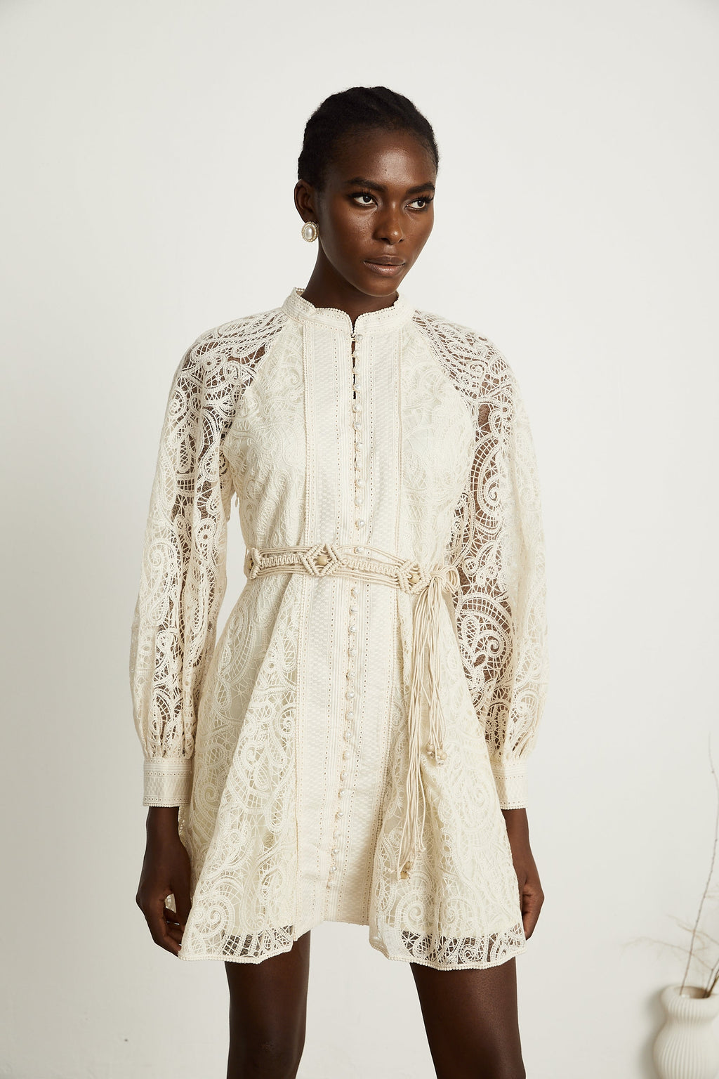 Delphine dantelli mini elbise