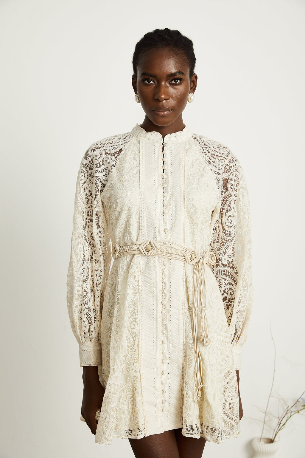 Delphine dantelli mini elbise