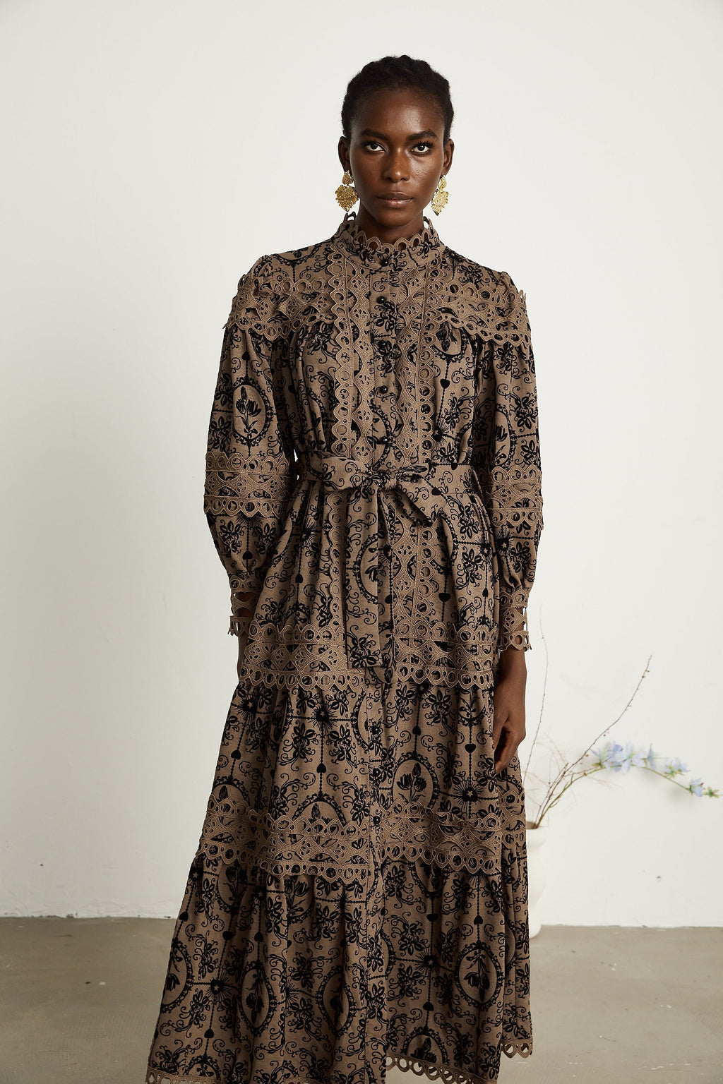 Clothilde desen midi elbise