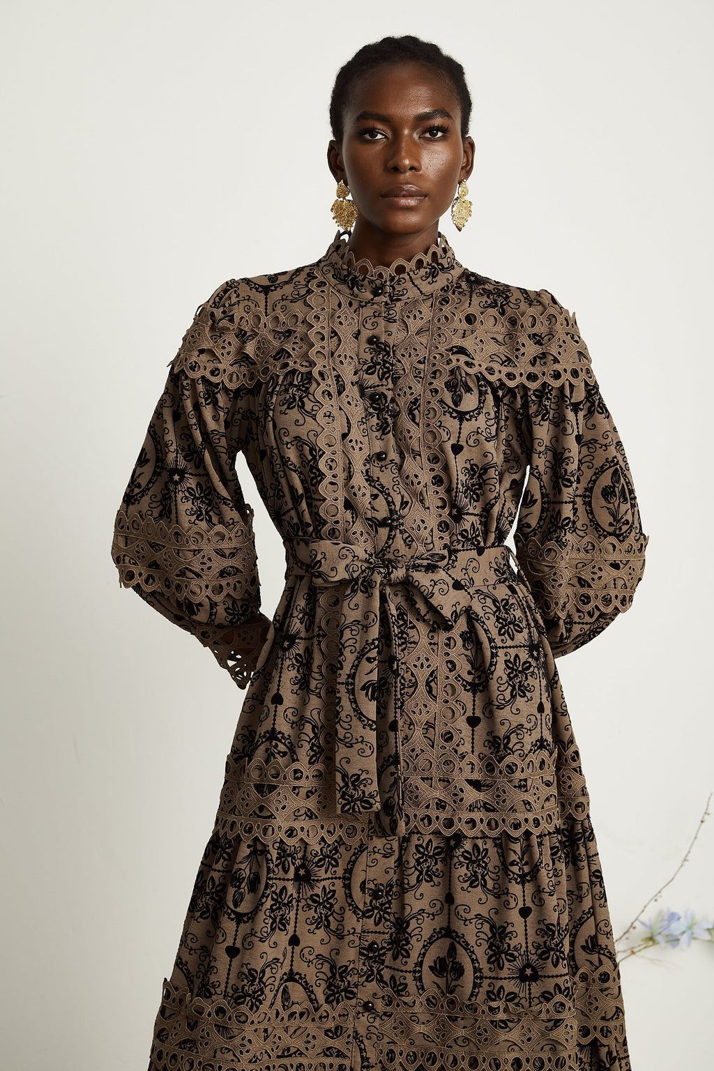 Clothilde desen midi elbise