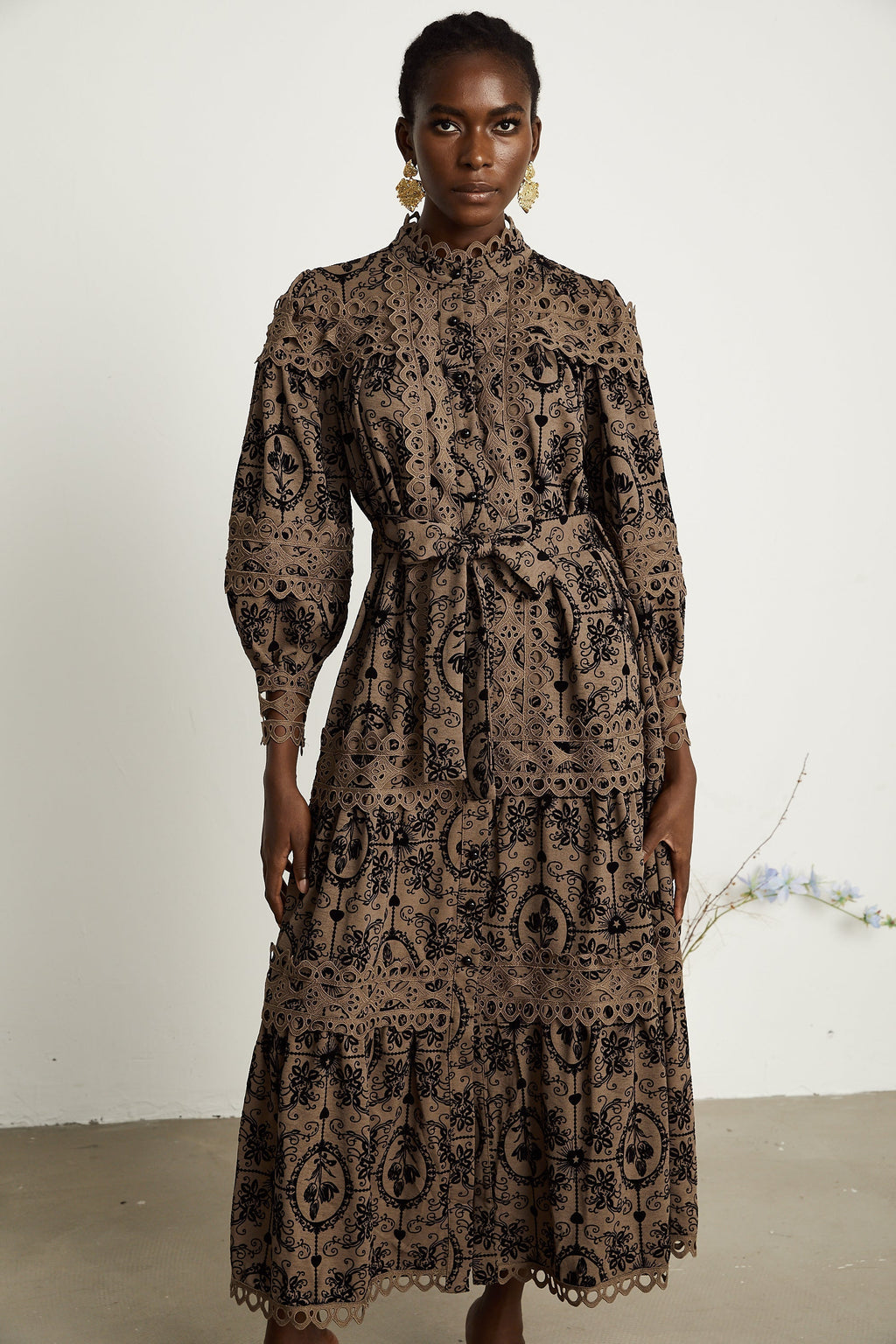 Clothilde desen midi elbise