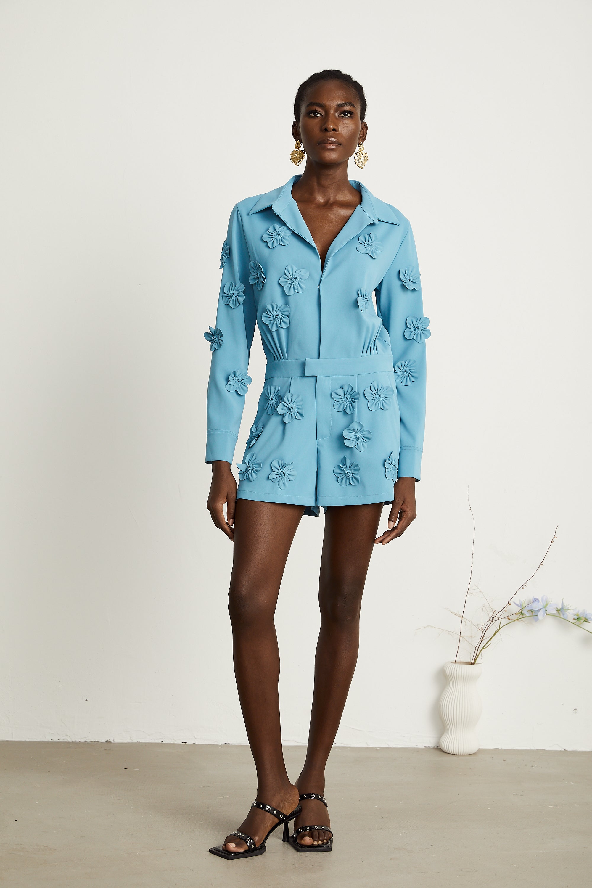 Béatrix çiçek mini elbise