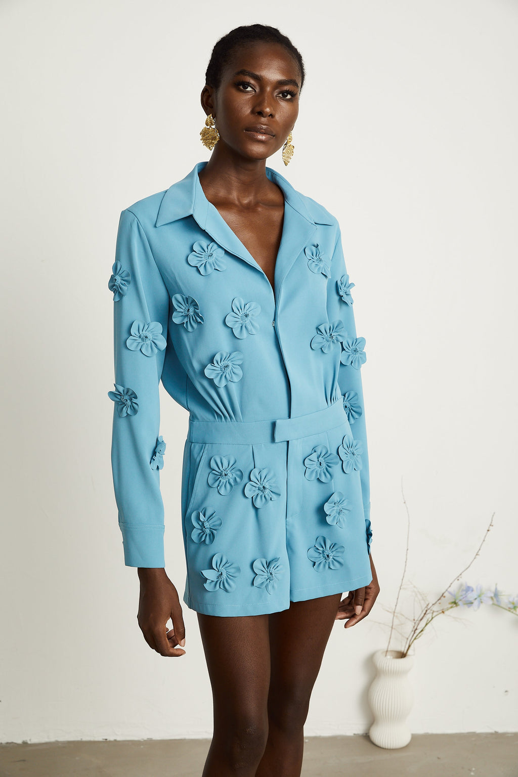 Béatrix çiçek mini elbise