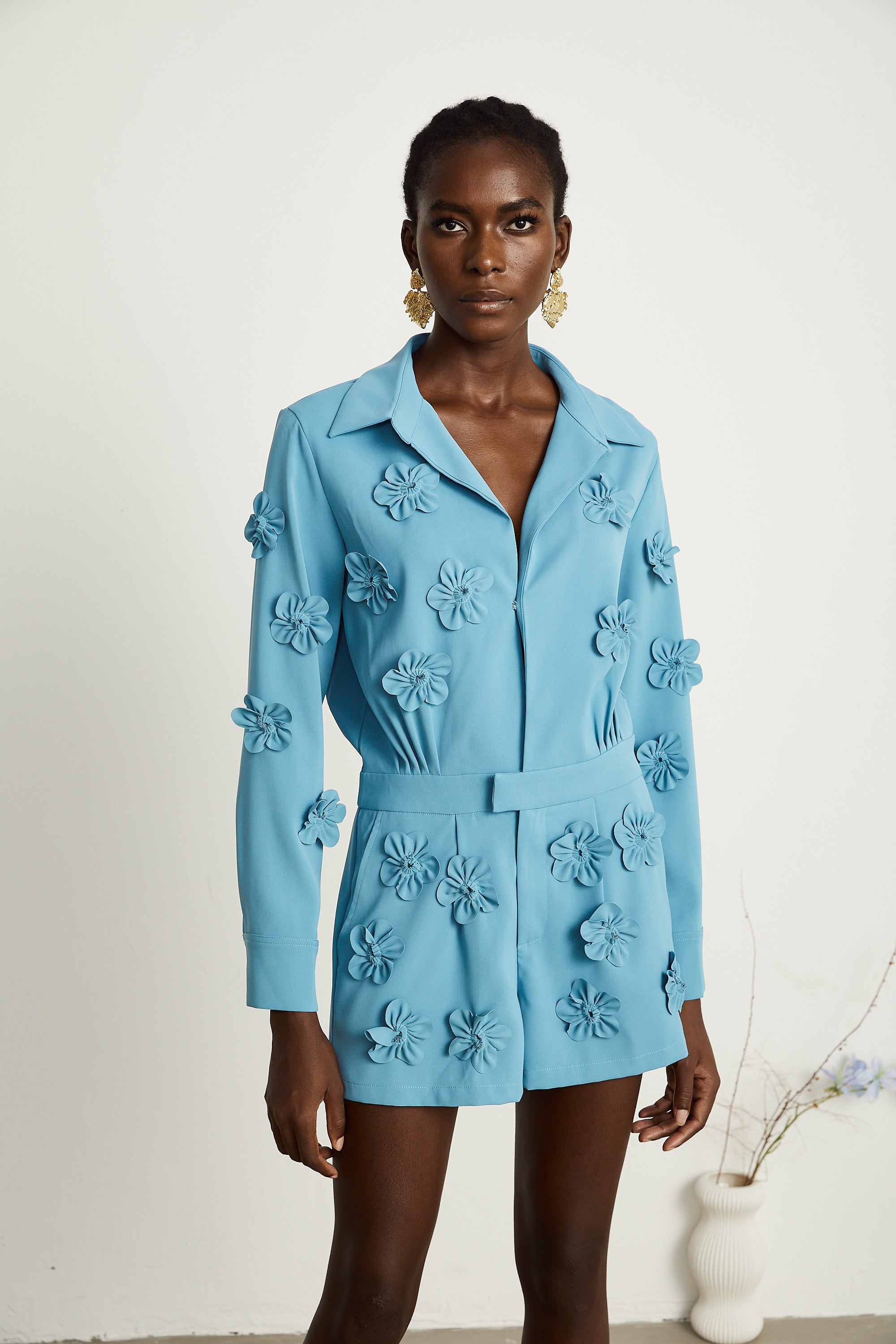 Béatrix çiçek mini elbise