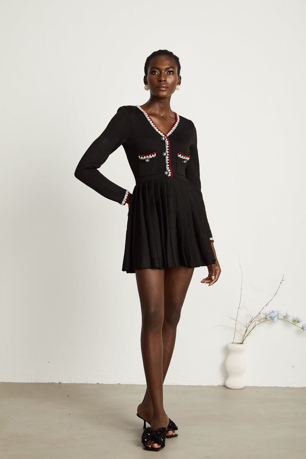 Aëlle örgü mini elbise