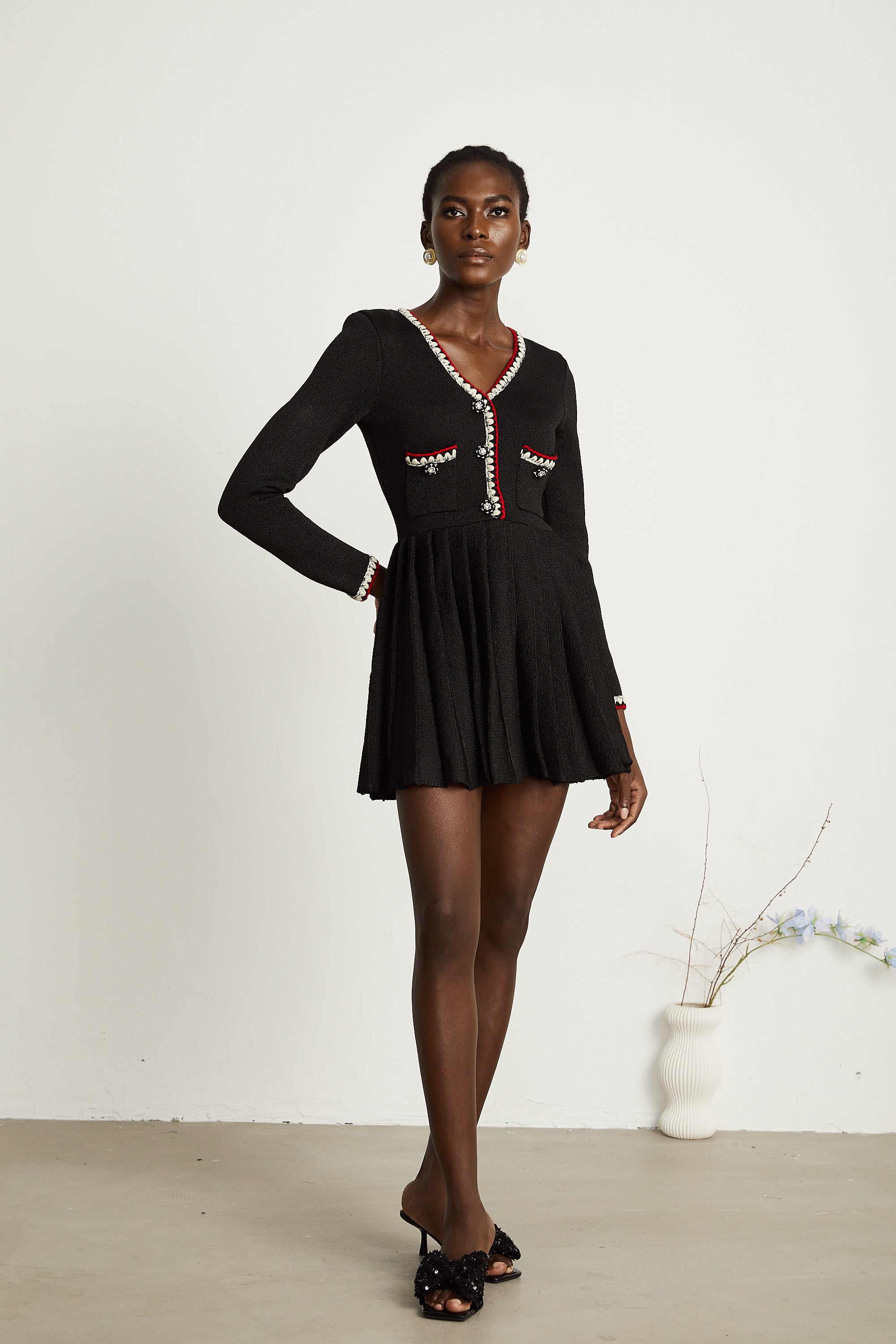 Aëlle örgü mini elbise