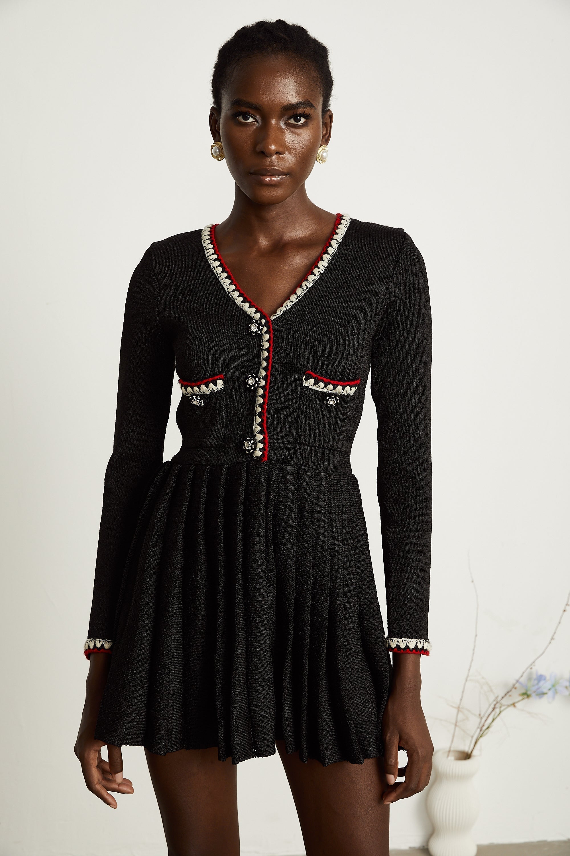 Aëlle örgü mini elbise