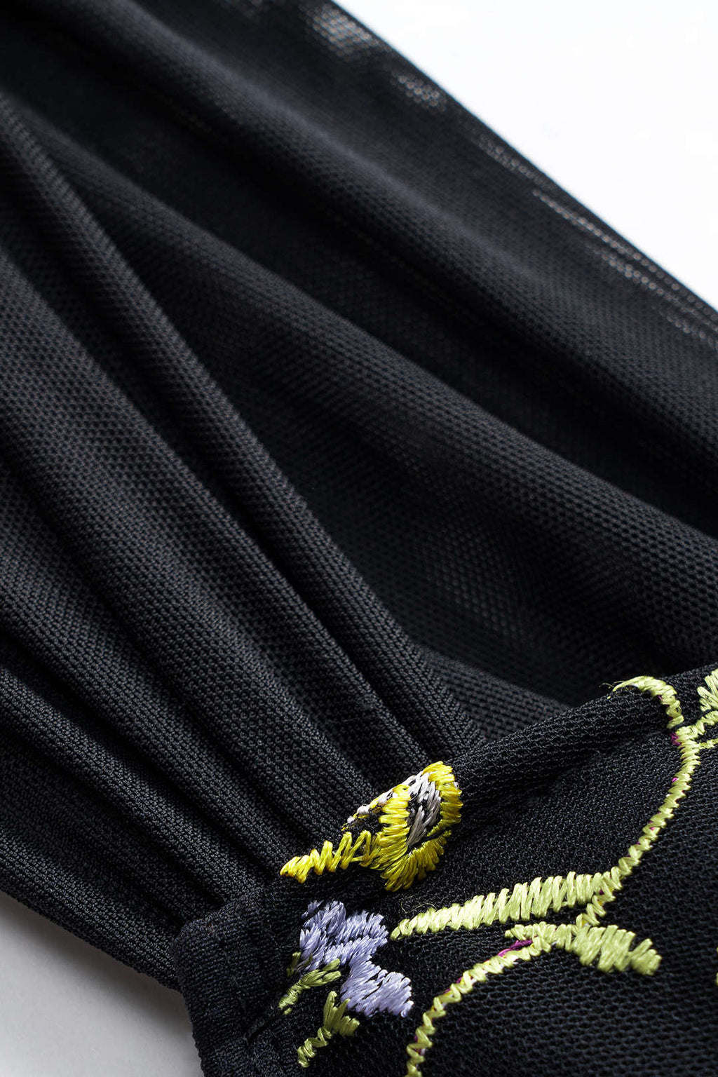 Ağ Mesh Nakışlı Büstiyer